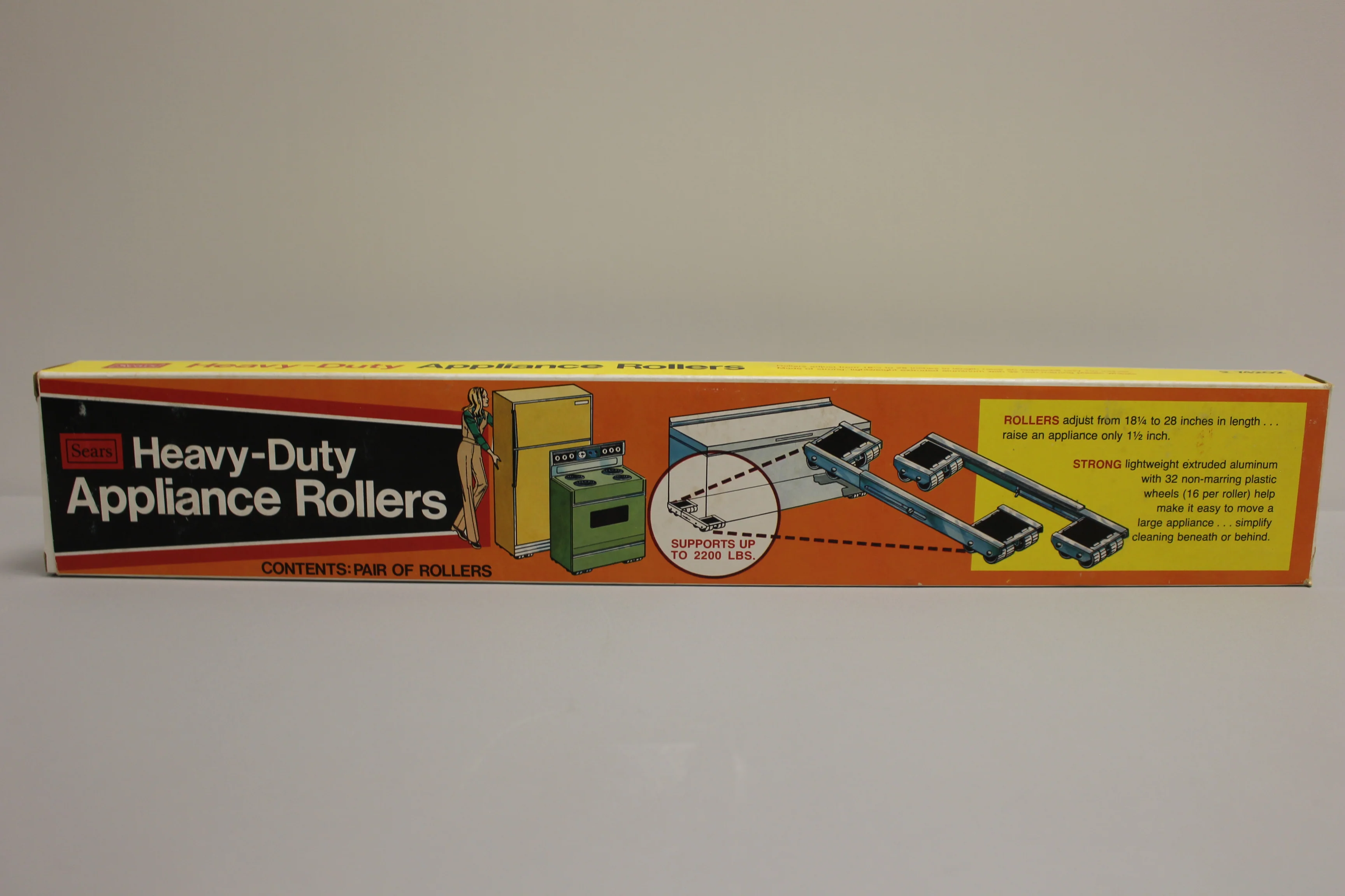 Sears Heavy Duty Appliance Rollers - 9-74202 - 18-1/4"-28" - Used