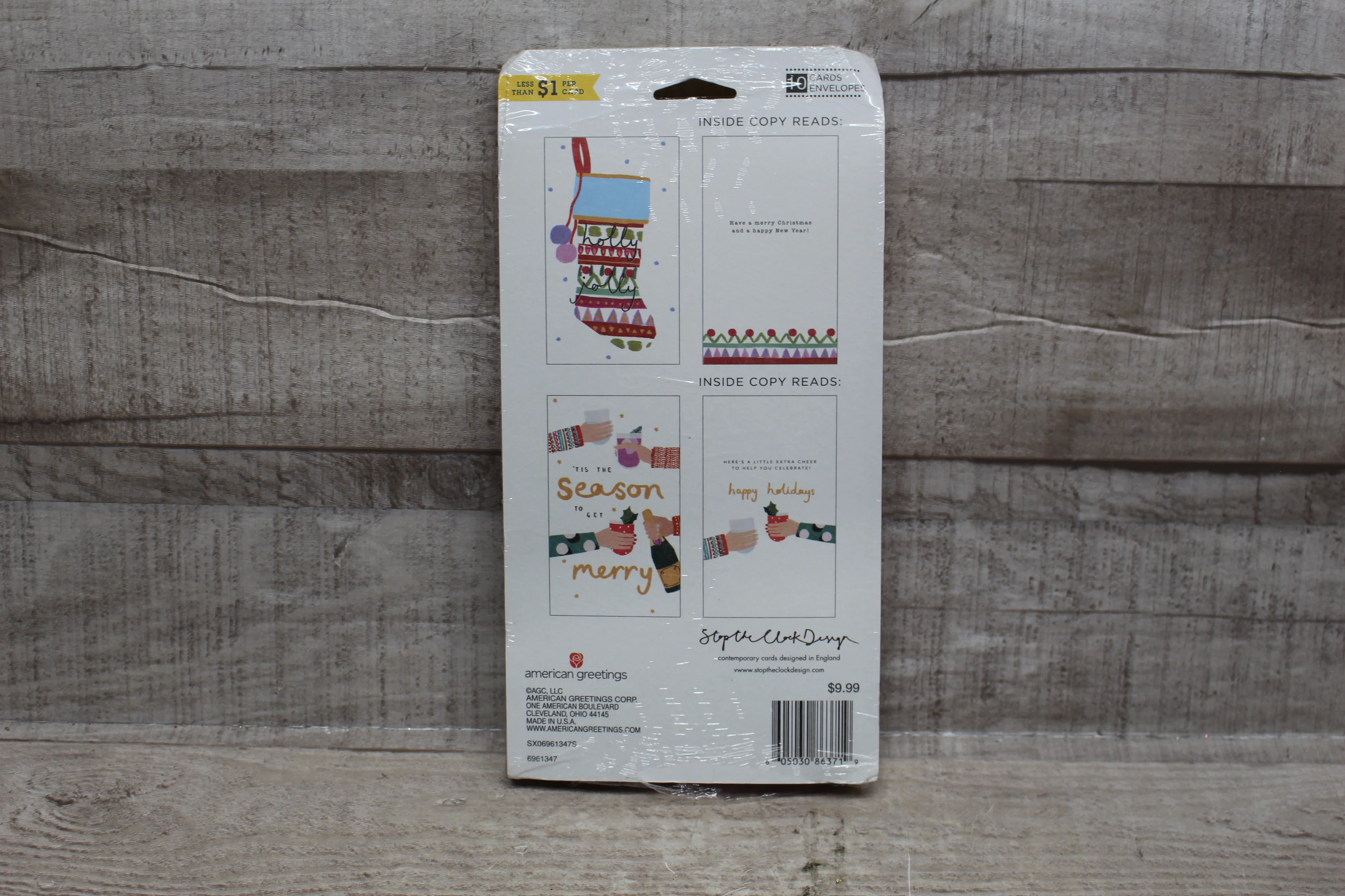 Seasons Greetings Tis The Season To Get Merry 8-Pack Of Holiday Cards -New - Image 2
