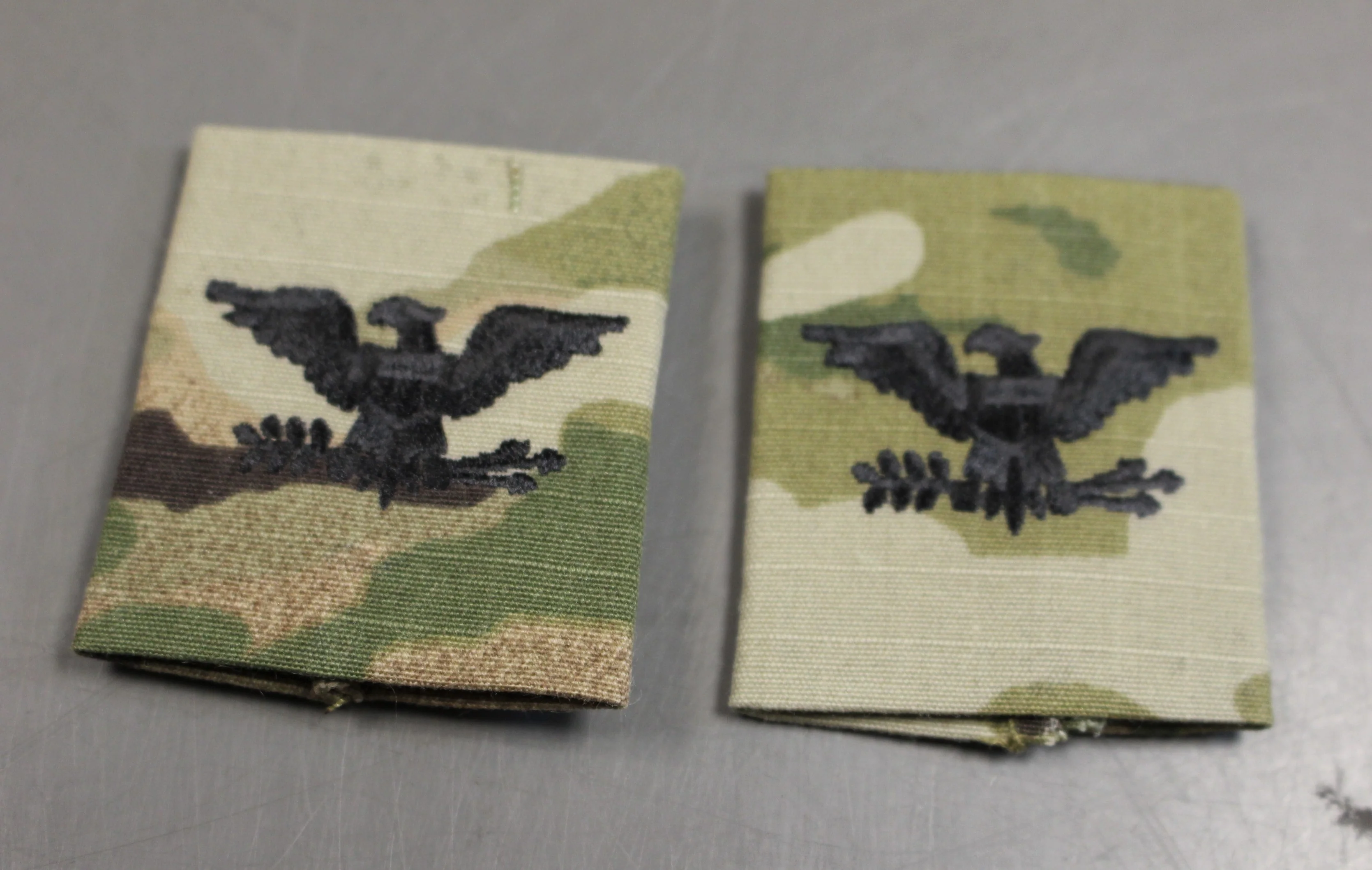 Set of 2 Chevron Army Gortex APECS Slide On Tab Rank - OCP / Multicam: Colonel