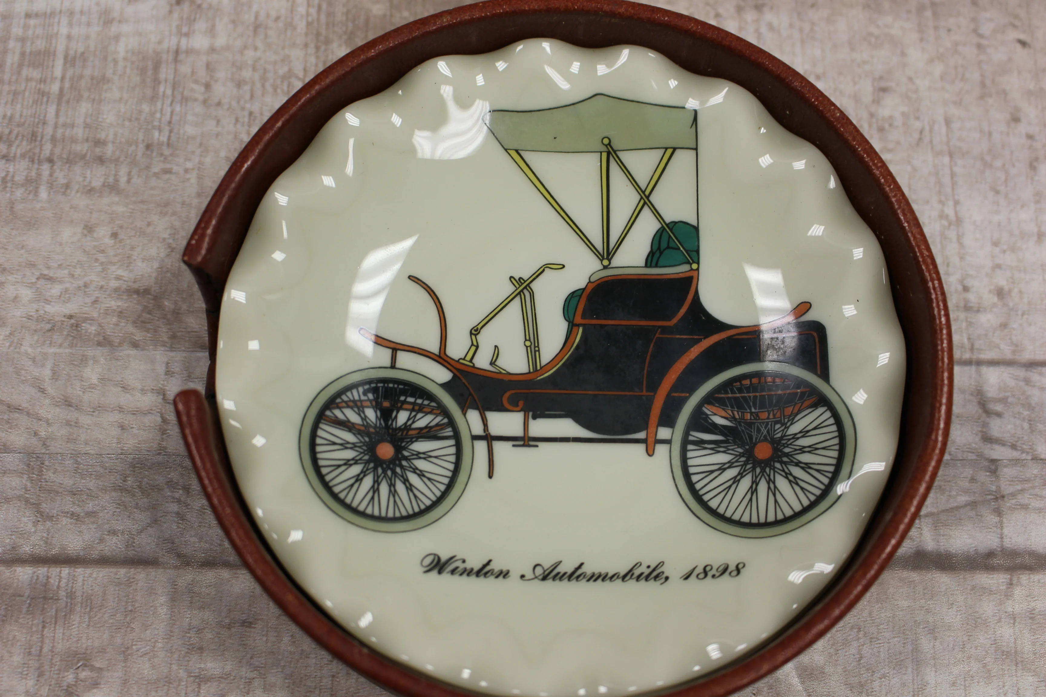 Set of 3 Classic Car Ceramic Coaster with Holder - Used - Image 2