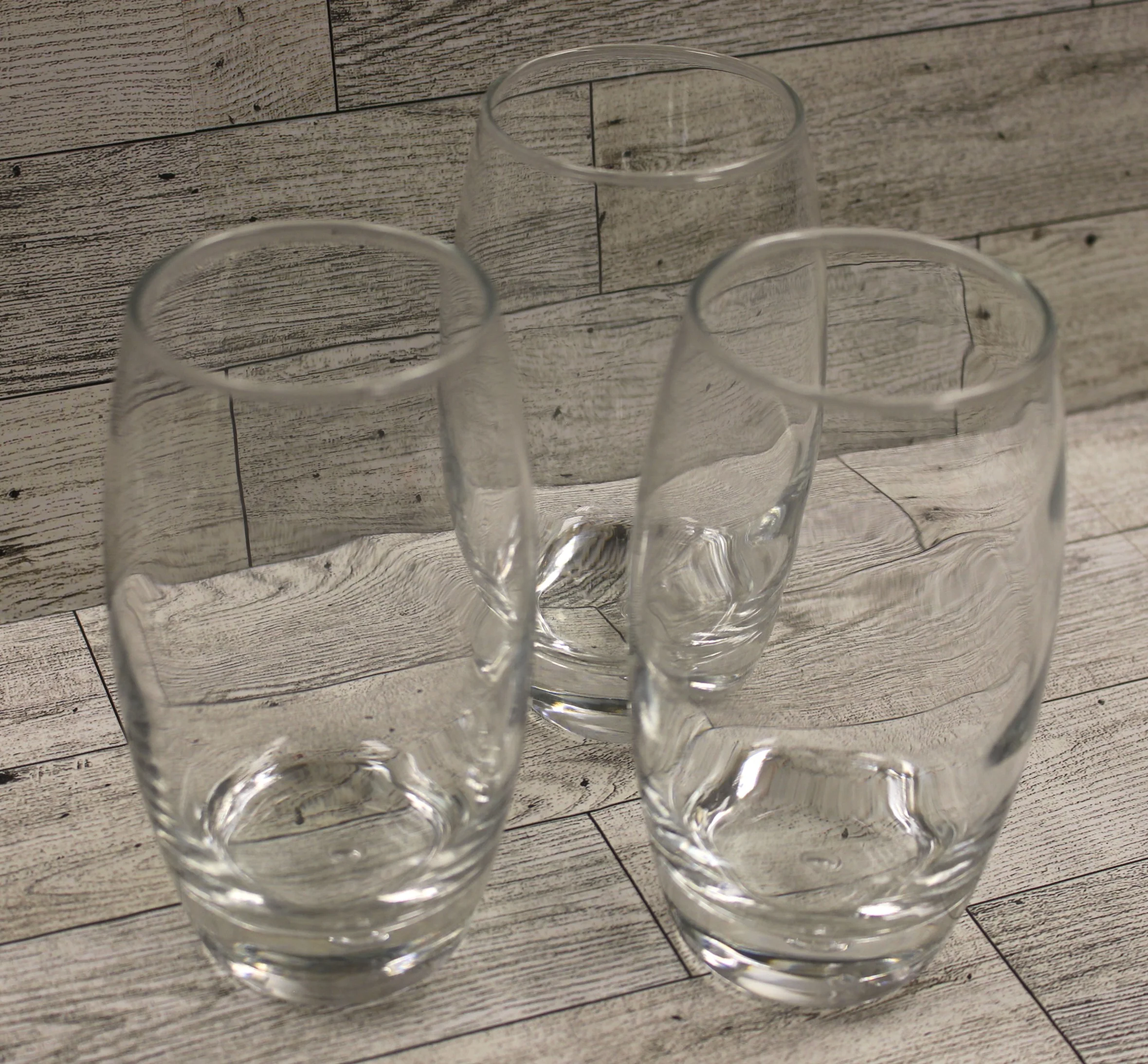 Set of 3 Old Fashion Whiskey Beer Drinking Glasses - Clear - Used - Image 2