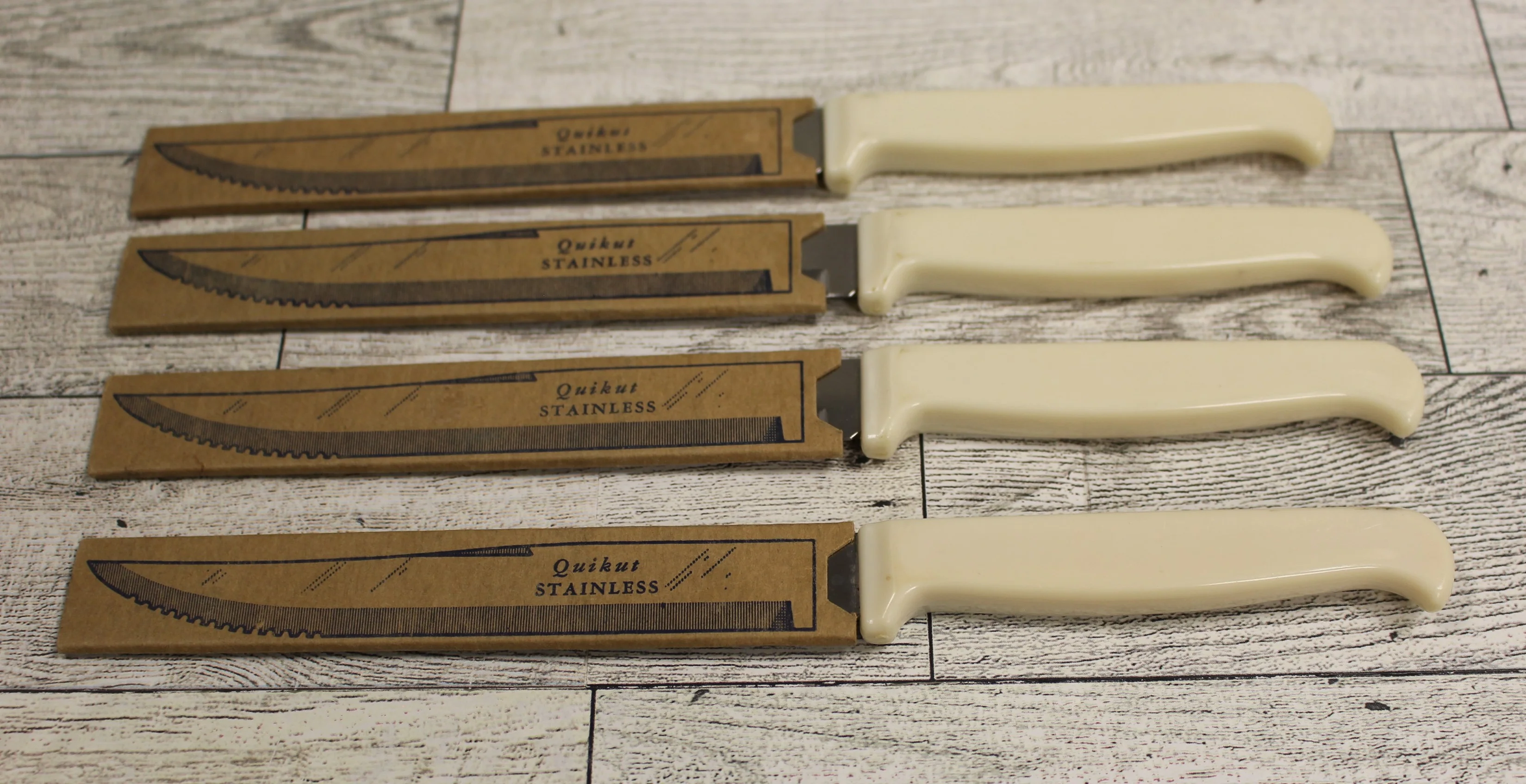 Set of 4 Quikut Stainless Hollow Ground Steak Knife Set - Used
