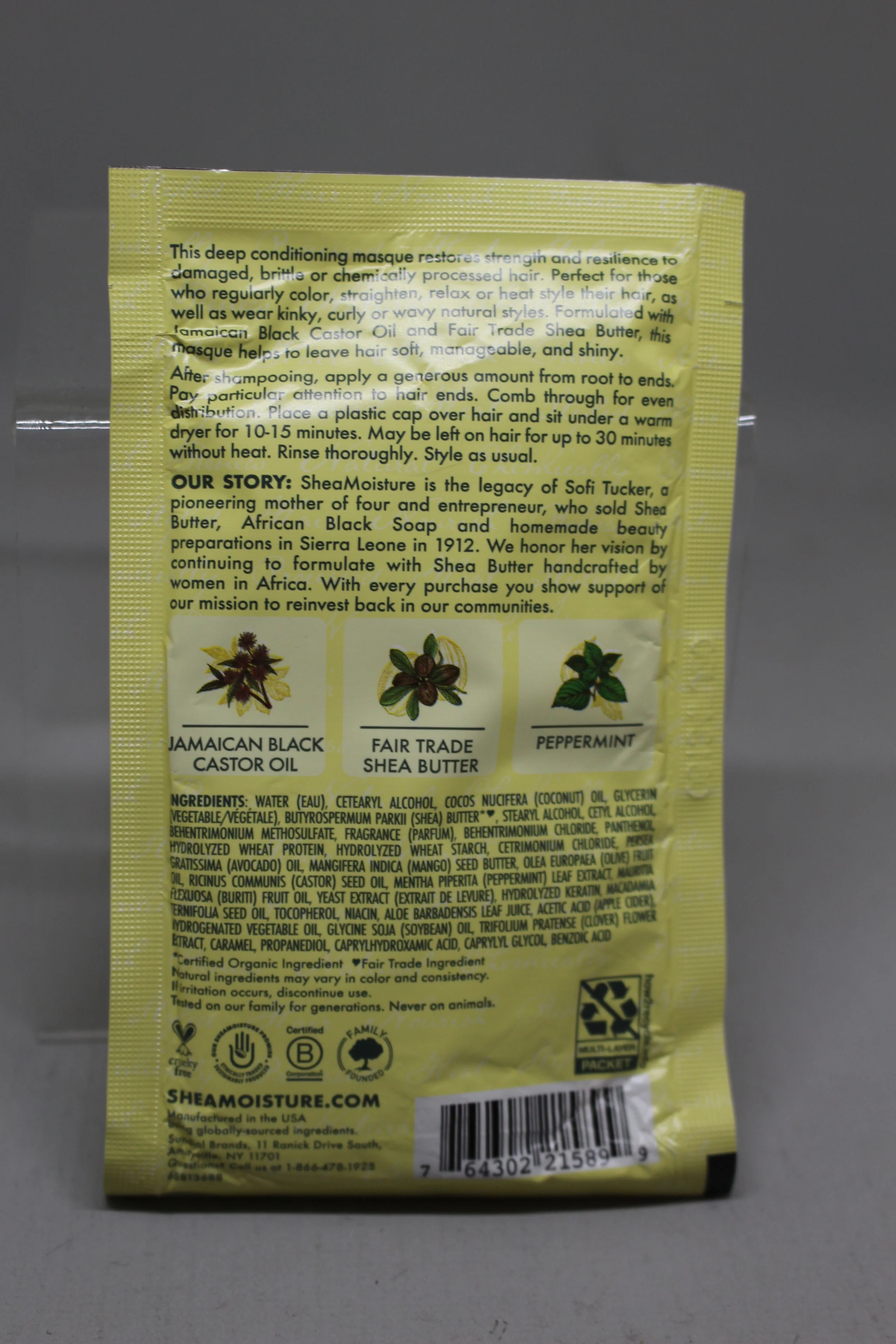 Shea Moisture Jamaican Black Castor Oil Treatment Masque - 2 oz. - New - Image 2