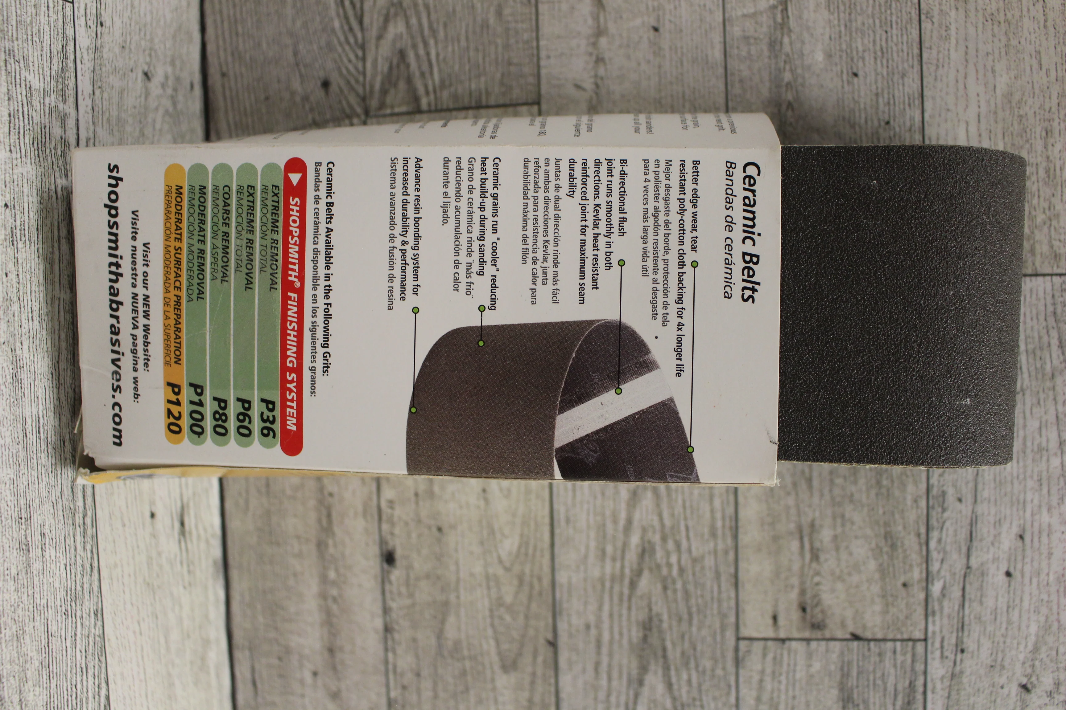 Shop Smith P120 Ceramic Belt - 12125 - 3" x 21" - Moderate Surface Prep -4 Belts - Image 7