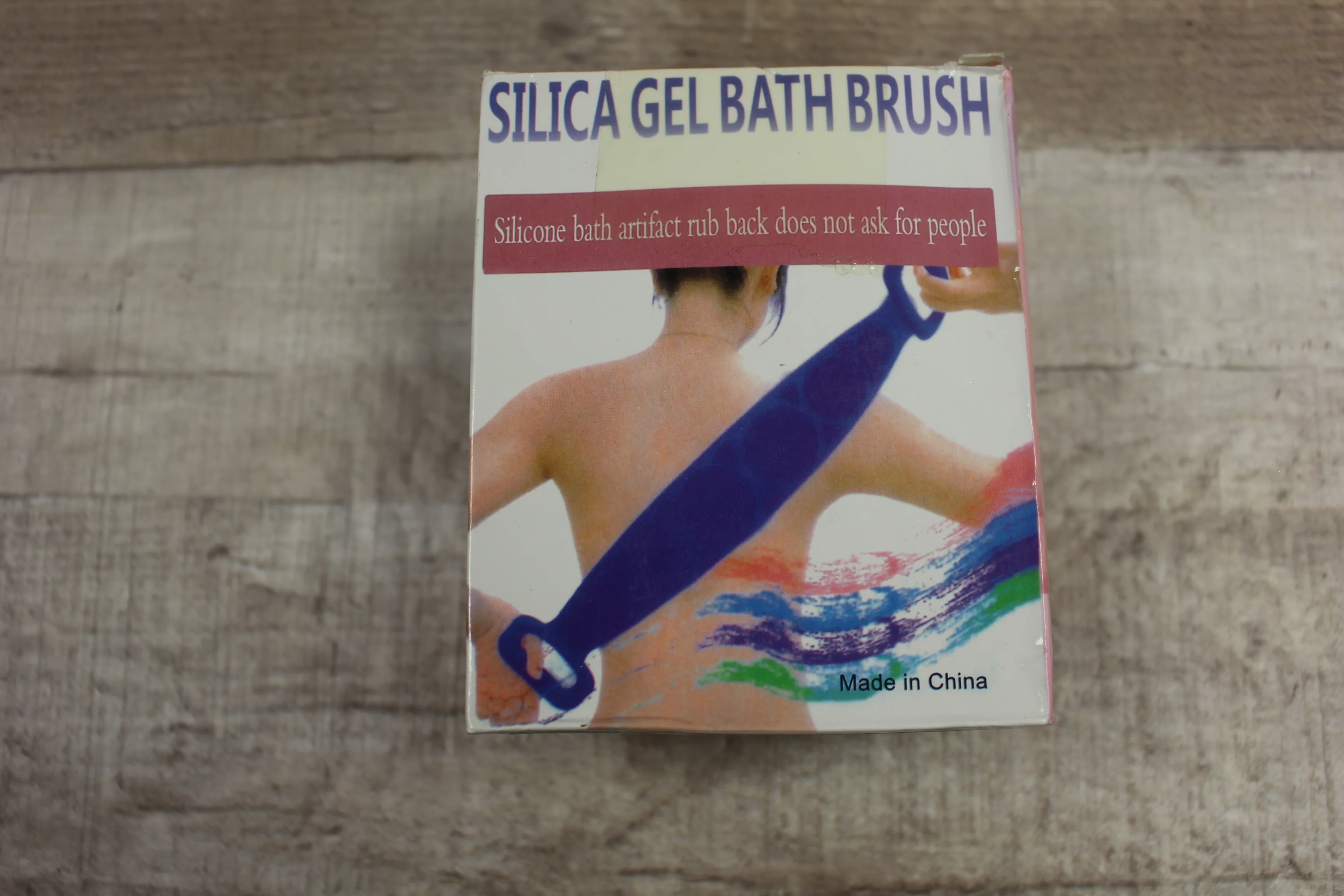 Silica Gel Bath Brush For Shower Back Massage -Blue -New