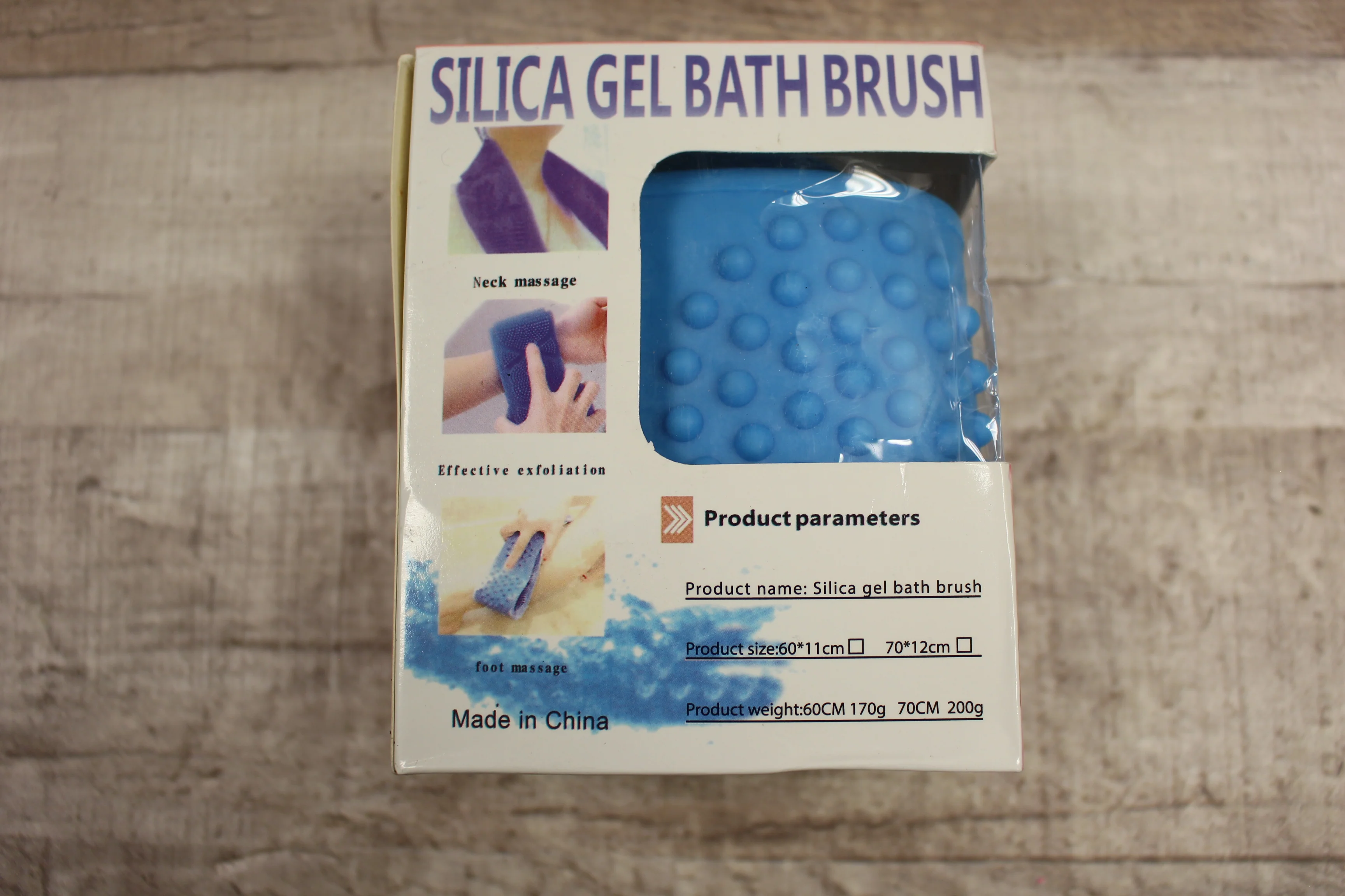 Silica Gel Bath Brush For Shower Back Massage -Blue -New - Image 2