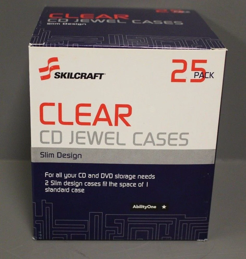 Skilcraft Clear CD Jewel Cases - Pack of 25 - Slim Design - 52CE91 - New - Image 2