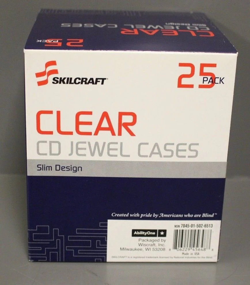 Skilcraft Clear CD Jewel Cases - Pack of 25 - Slim Design - 52CE91 - New - Image 3