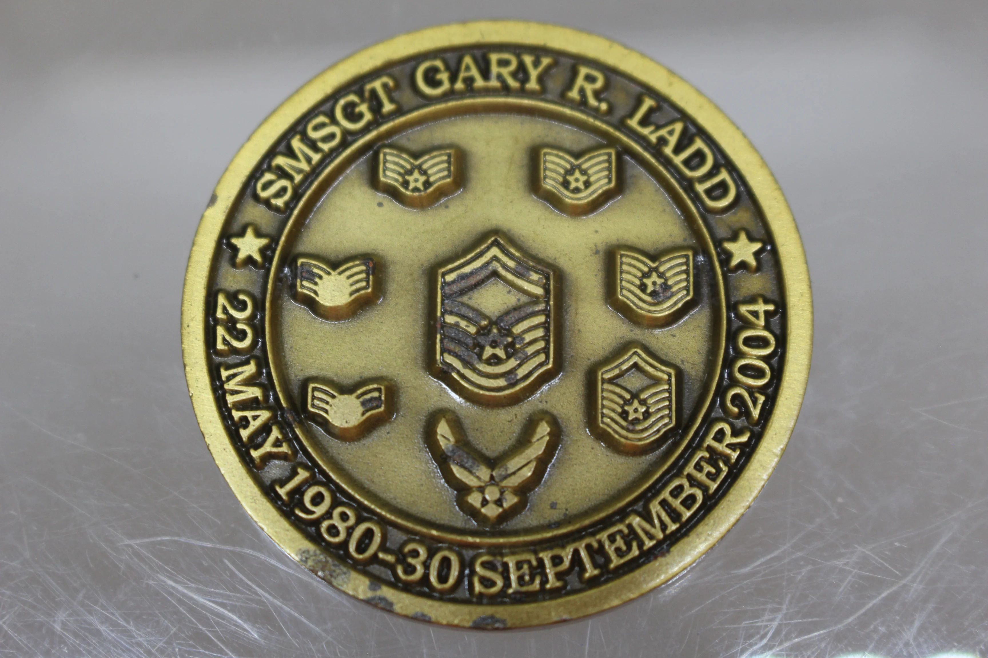 SMSGT Gary R. Ladd Challenge Coin - May 1980 - September 2004
