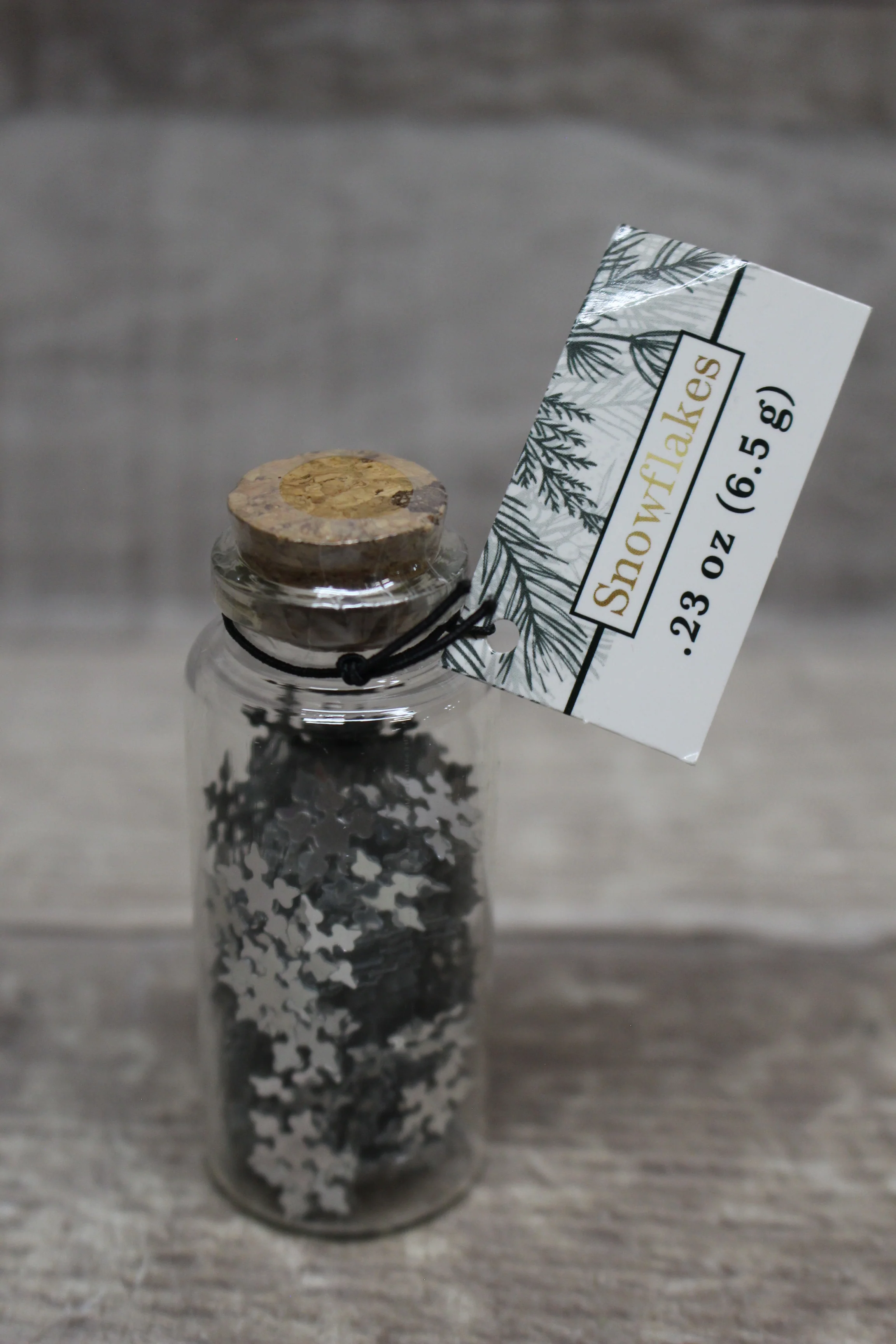 Snowflake Shaped Glitter In Glass Tube For Holiday Projects -New