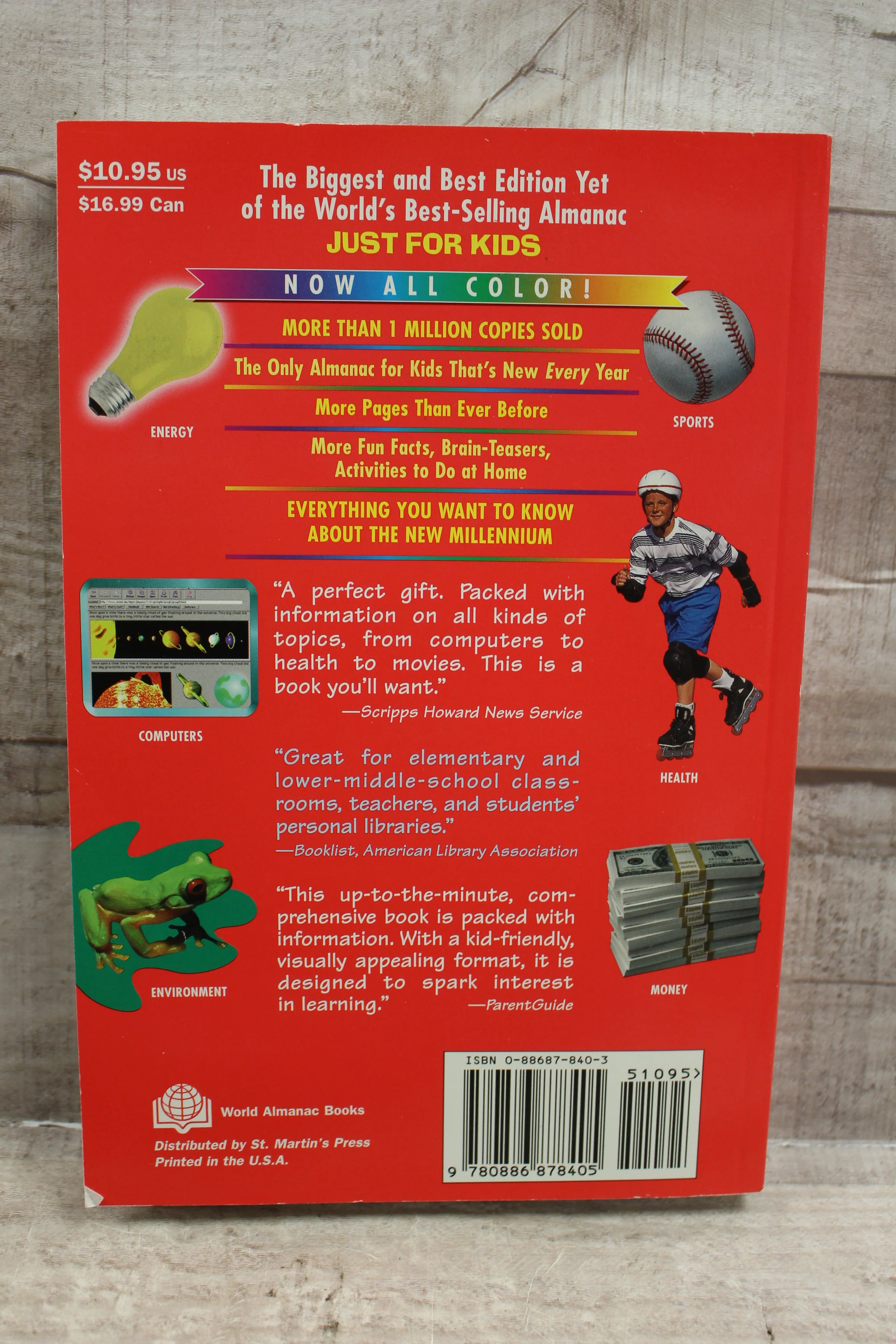 Special Millennium Edition World Almanac Kids 2000 Facts News Games Sports -Used - Image 3