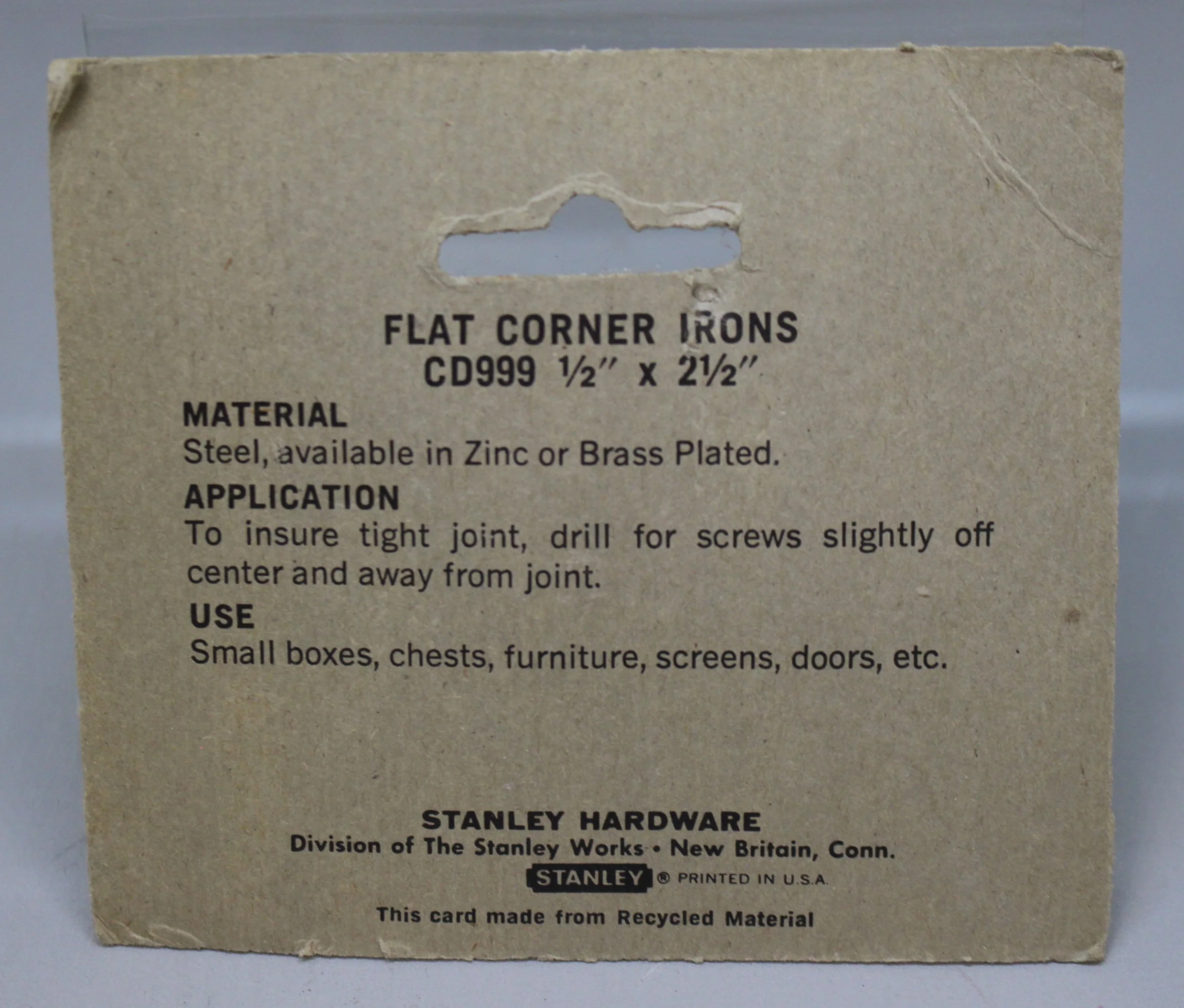 Stanley Flat Corner Irons - 2-1/2" - CD999 - New - Image 2