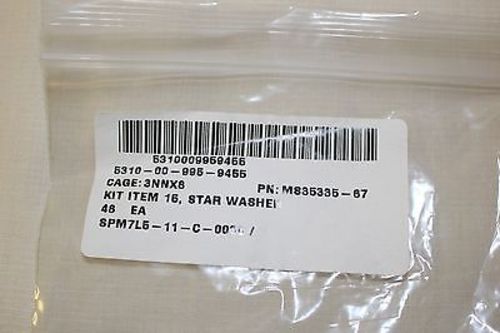 Star Washers, Pack of 48, NSN 5310-00-995-9455, P/N M835335-67, MS35335-67, NEW! - Image 2