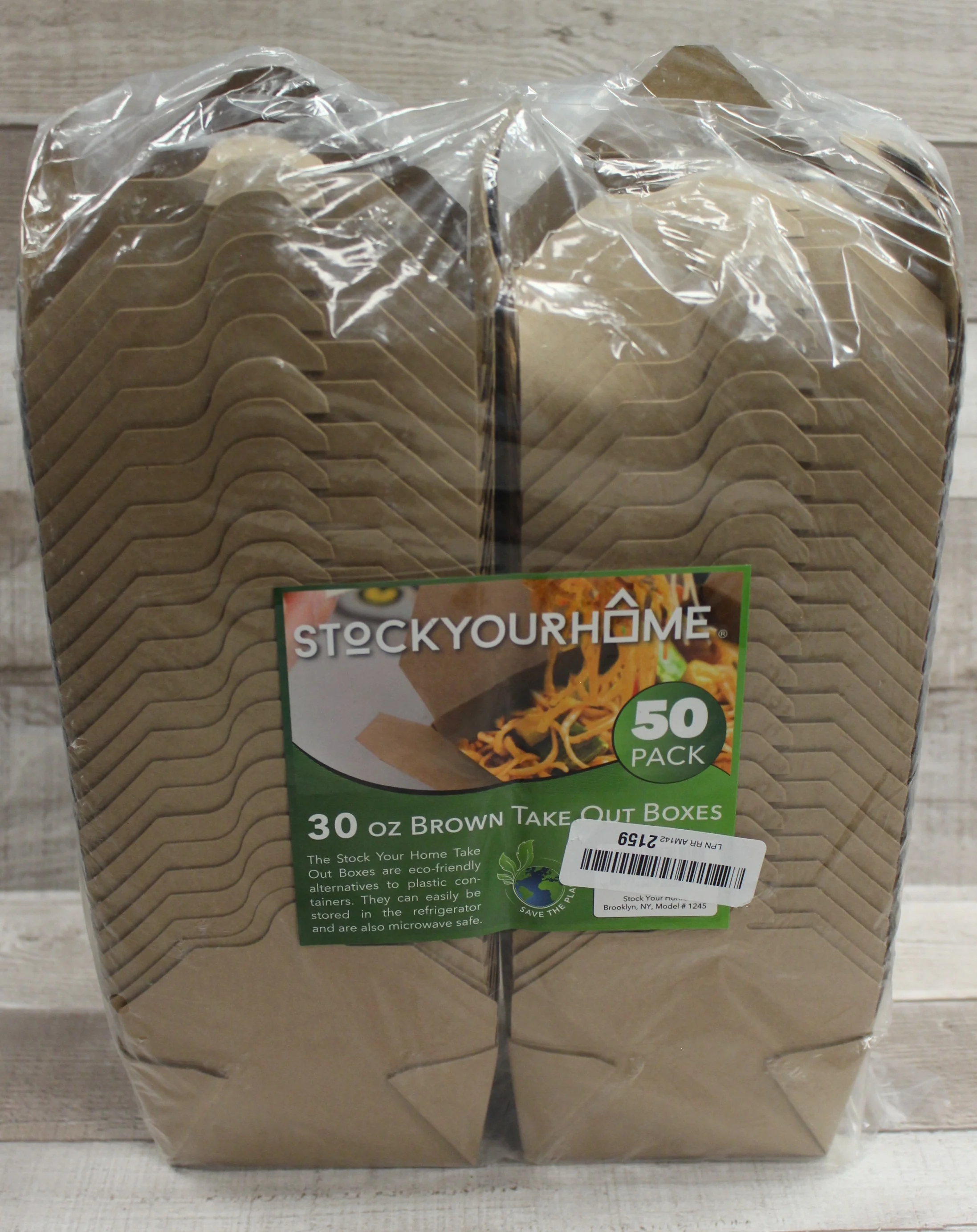 Stock Your Home Brown Take Out Boxes 30 oz (50 Pack) - New