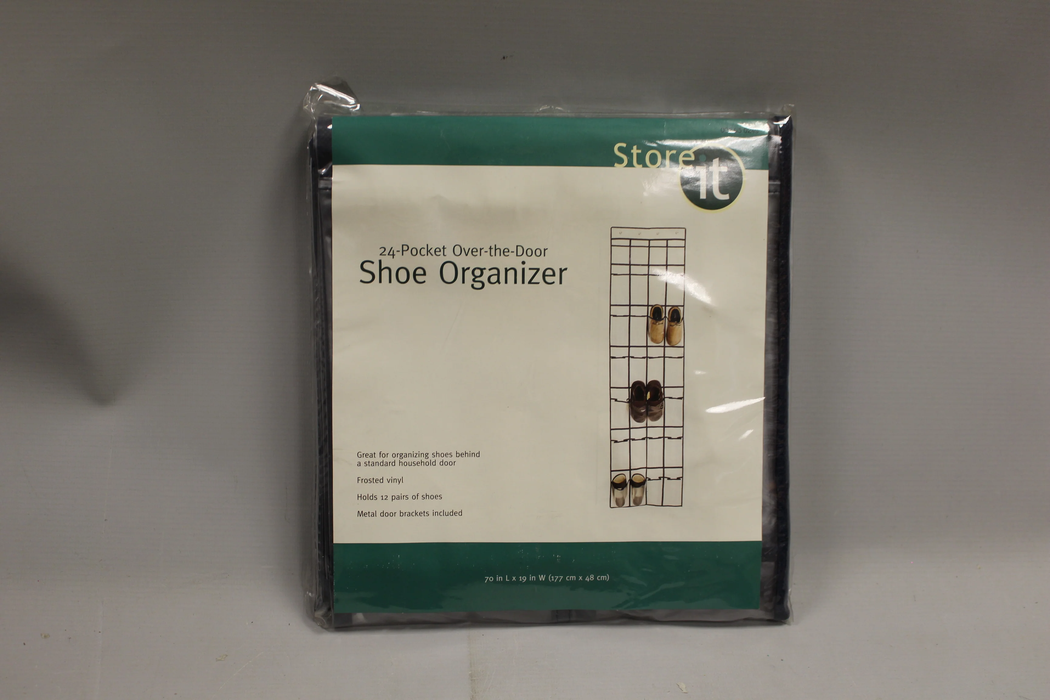 Store It! 24 Pocket Over The Door Shoe Organizer -New