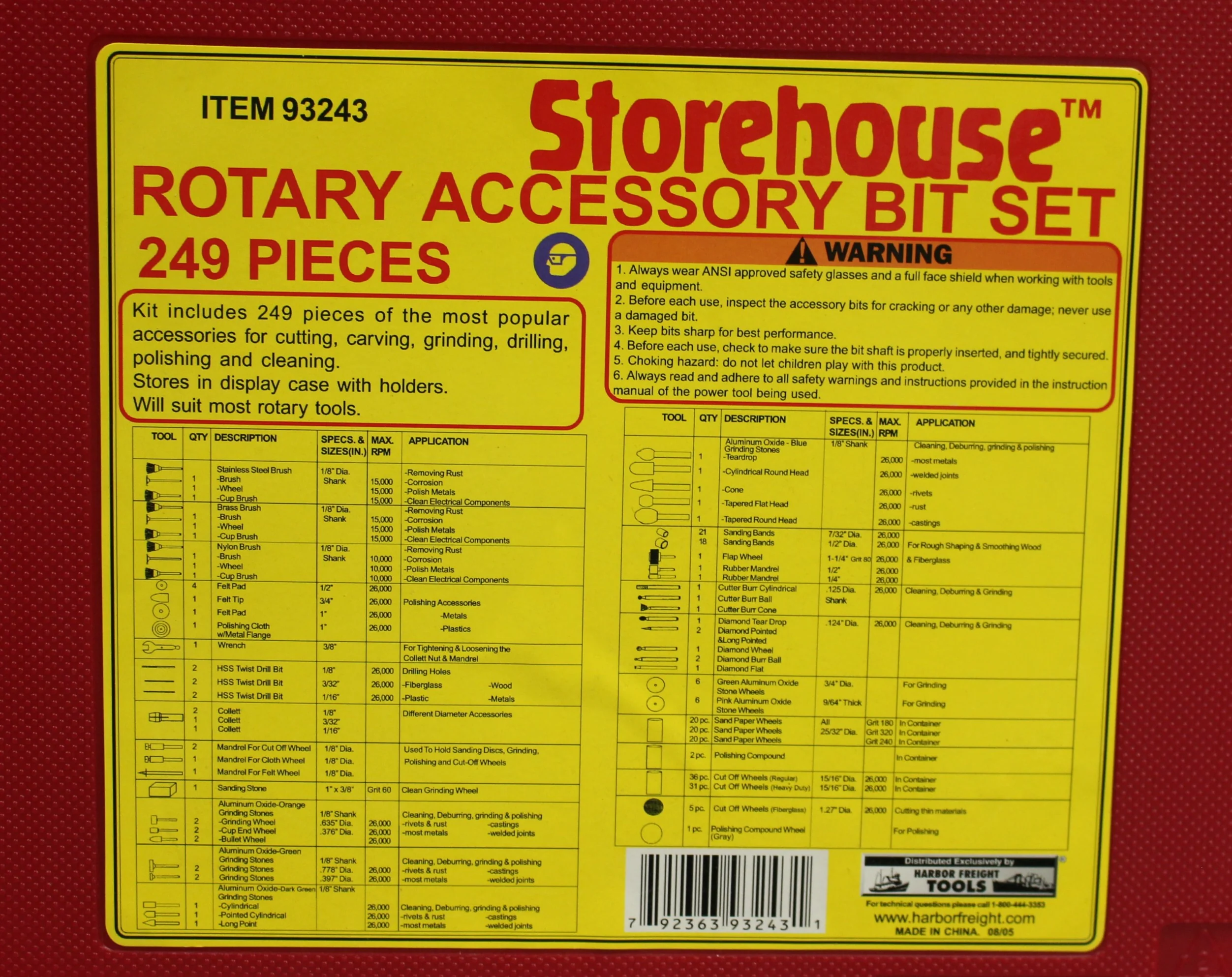 Storehouse 249 Piece Rotary Tool Accessory Set - 93243 - New - Image 4