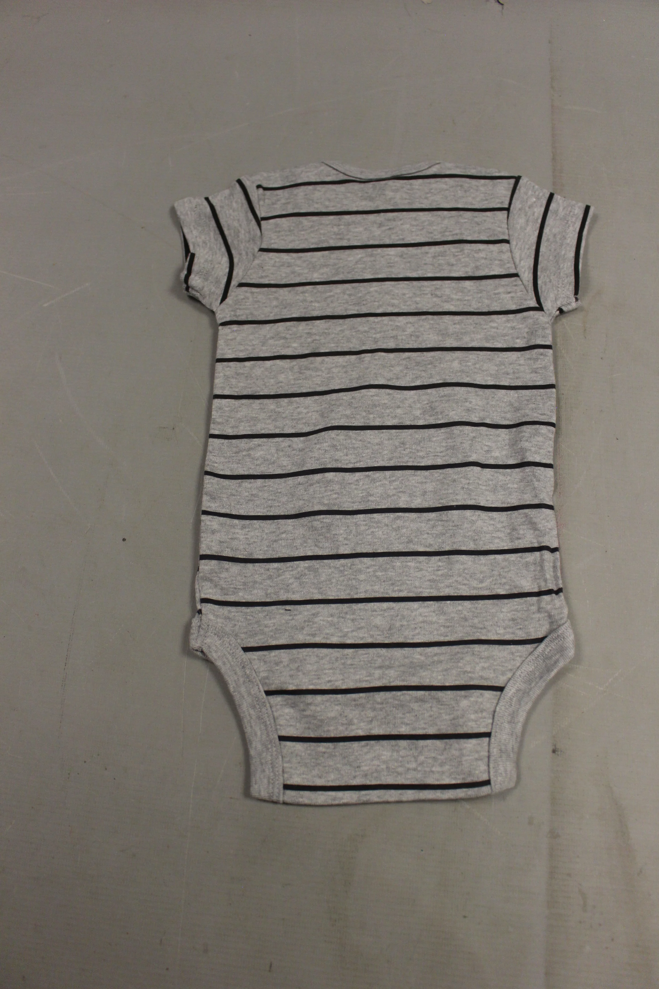 Striped Gray Baby One Piece - Short Sleeve - 12 Months - New - Image 2