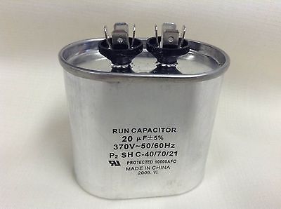 Supco Oval Run Capacitor, CR20X370, 20 MFD x 370 V Single Oval, New - Image 2