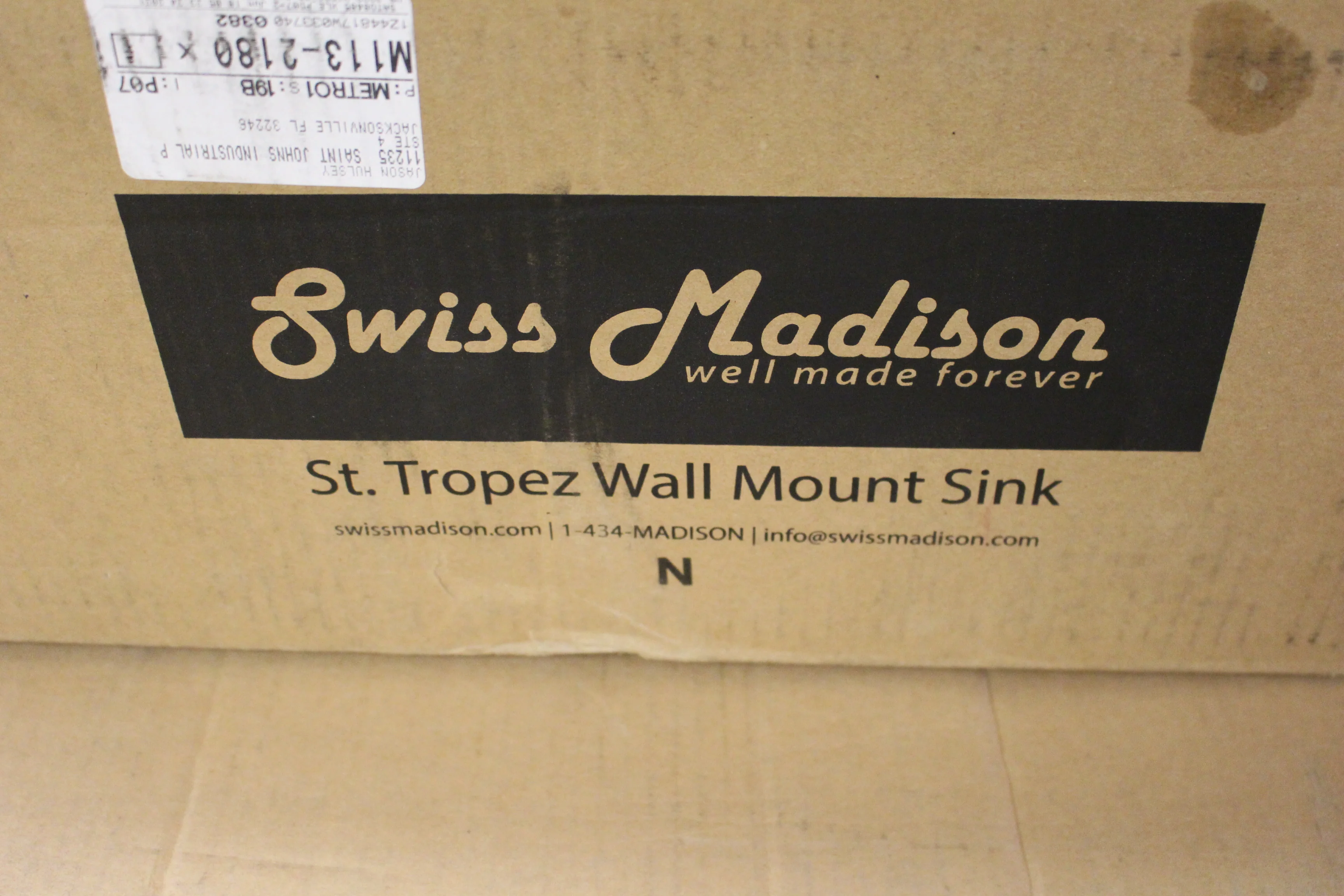 Swiss Madison St. Tropez 14" Rectangular Ceramic Wall Mount Sink - White - New - Image 2