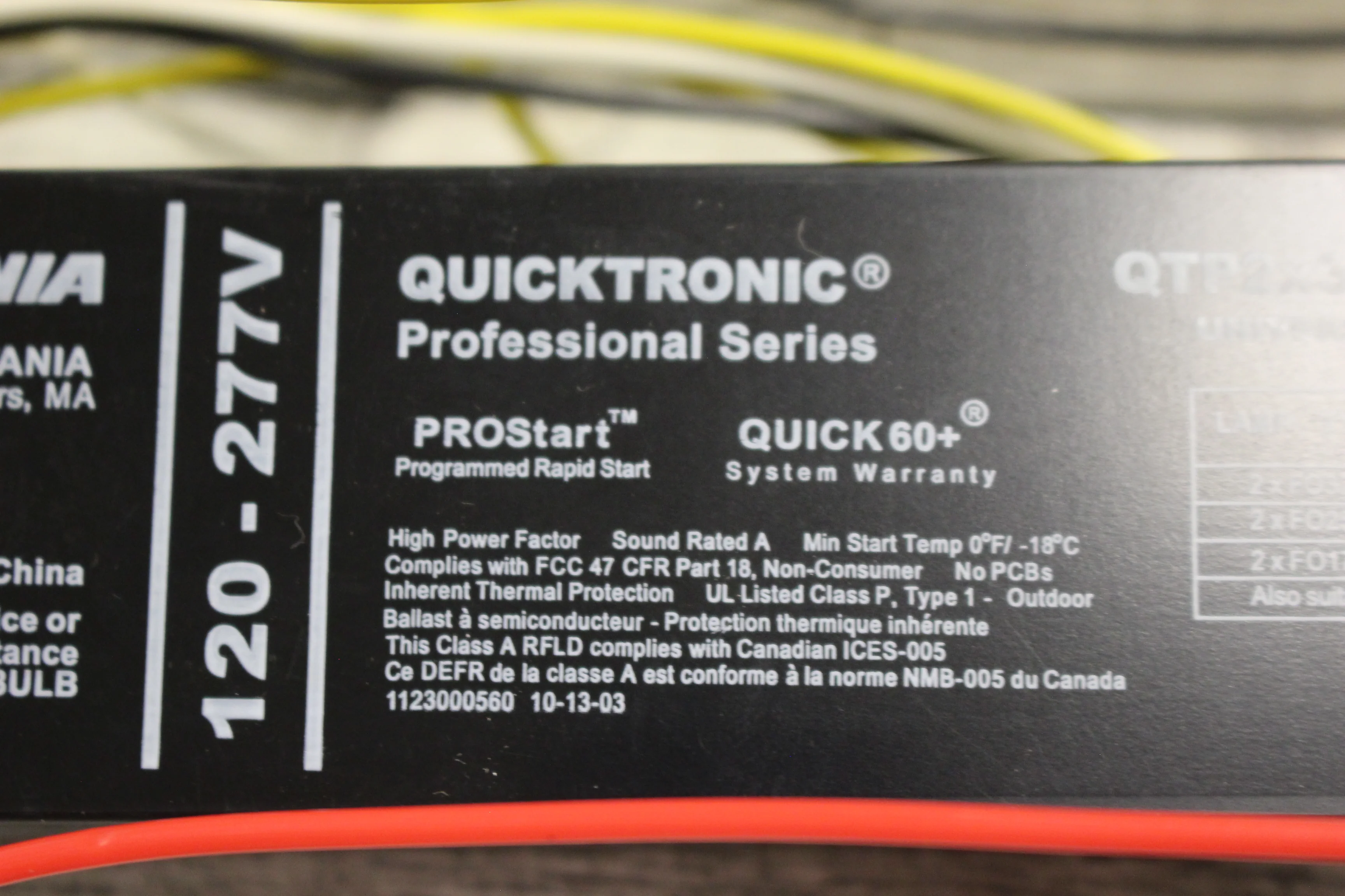 Sylvania QTP2x32T8/UNV PSN-TC Instant Start Electronic Ballast Quicktronic - New - Image 4