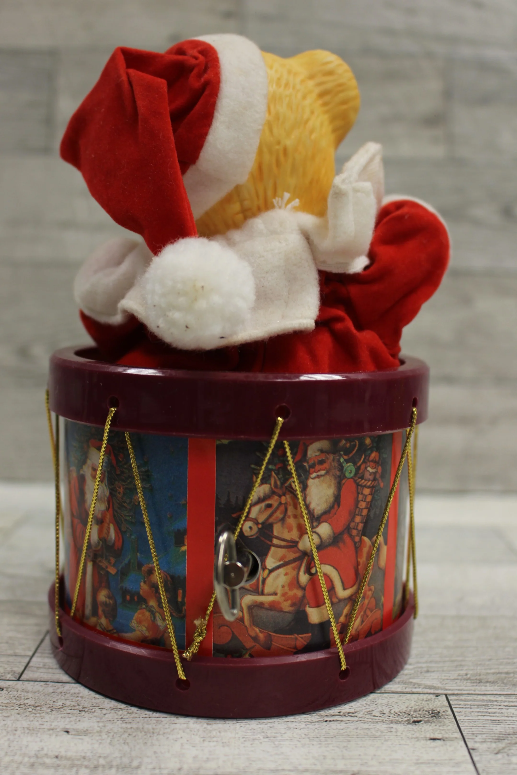 TAJ Bear in A Drum Musical Figurine - Plays Jingle Bells - Animated - Used - Image 2