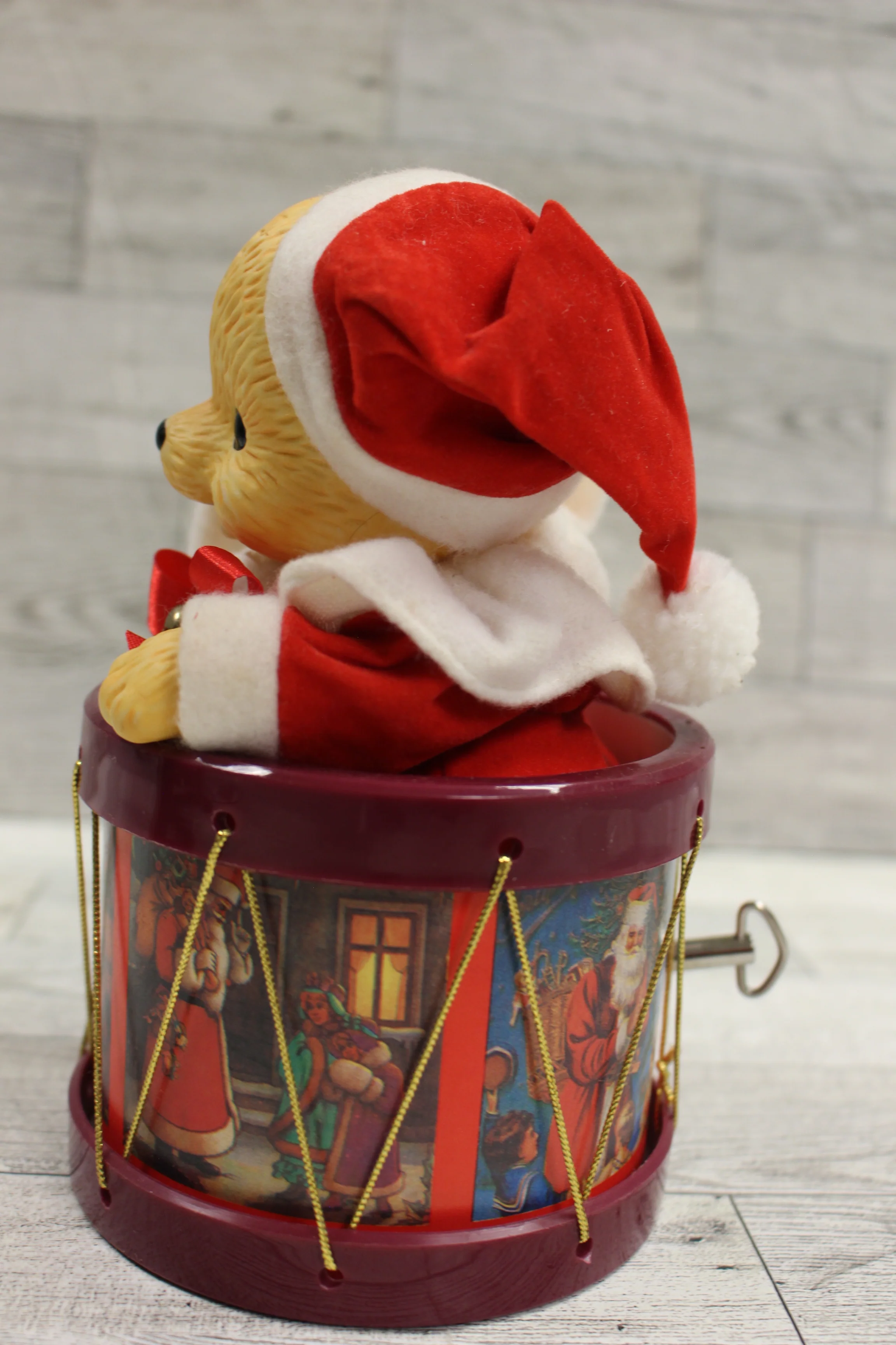 TAJ Bear in A Drum Musical Figurine - Plays Jingle Bells - Animated - Used - Image 4