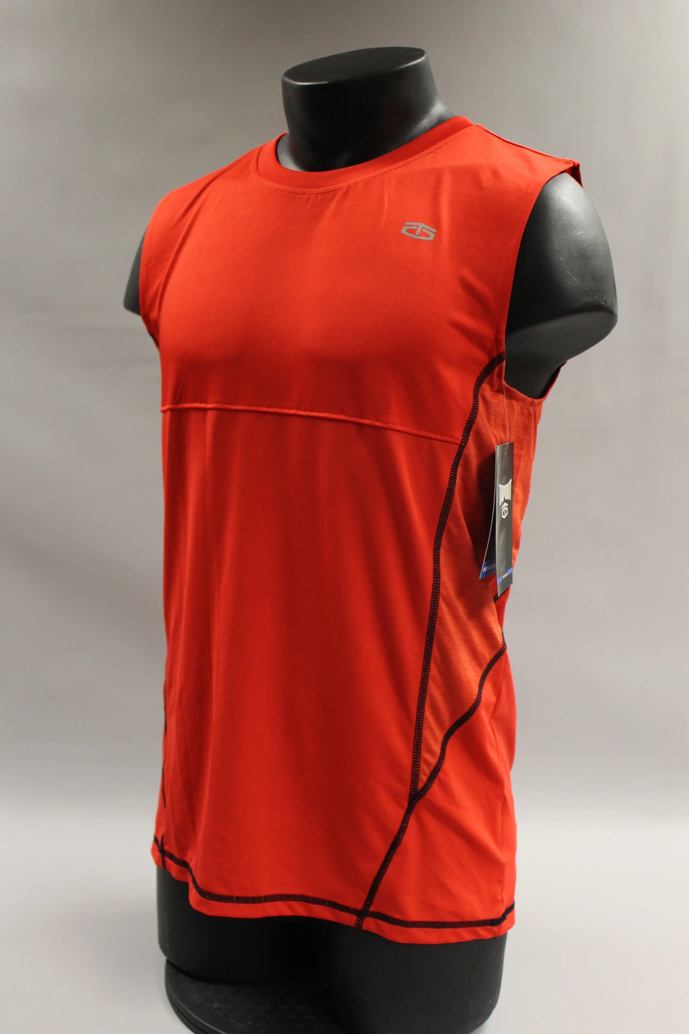 Tapout Flame Scarlet Left Chest Button Muscle Athletic Shirt Size Small