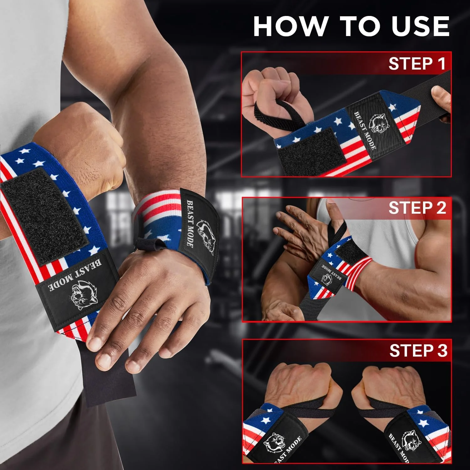 TECEUM Weightlifting 18" Wrist Wraps with Thumb Loop –Powerlifting Bodybuilding - Image 4