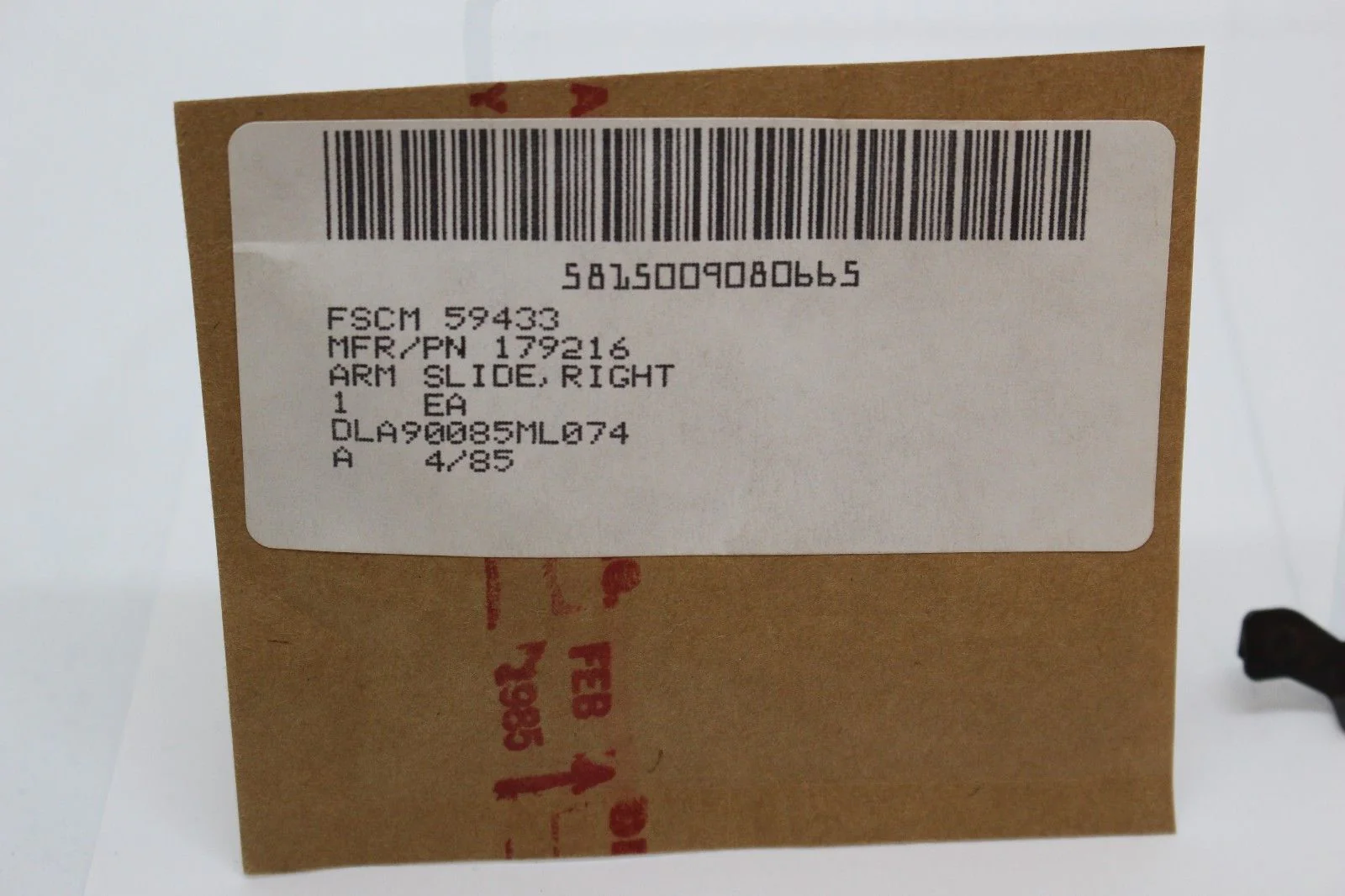 Teletypewriter Subassembly – Right Arm Slide, 179216, 5815-00-908-0665, New - Image 3