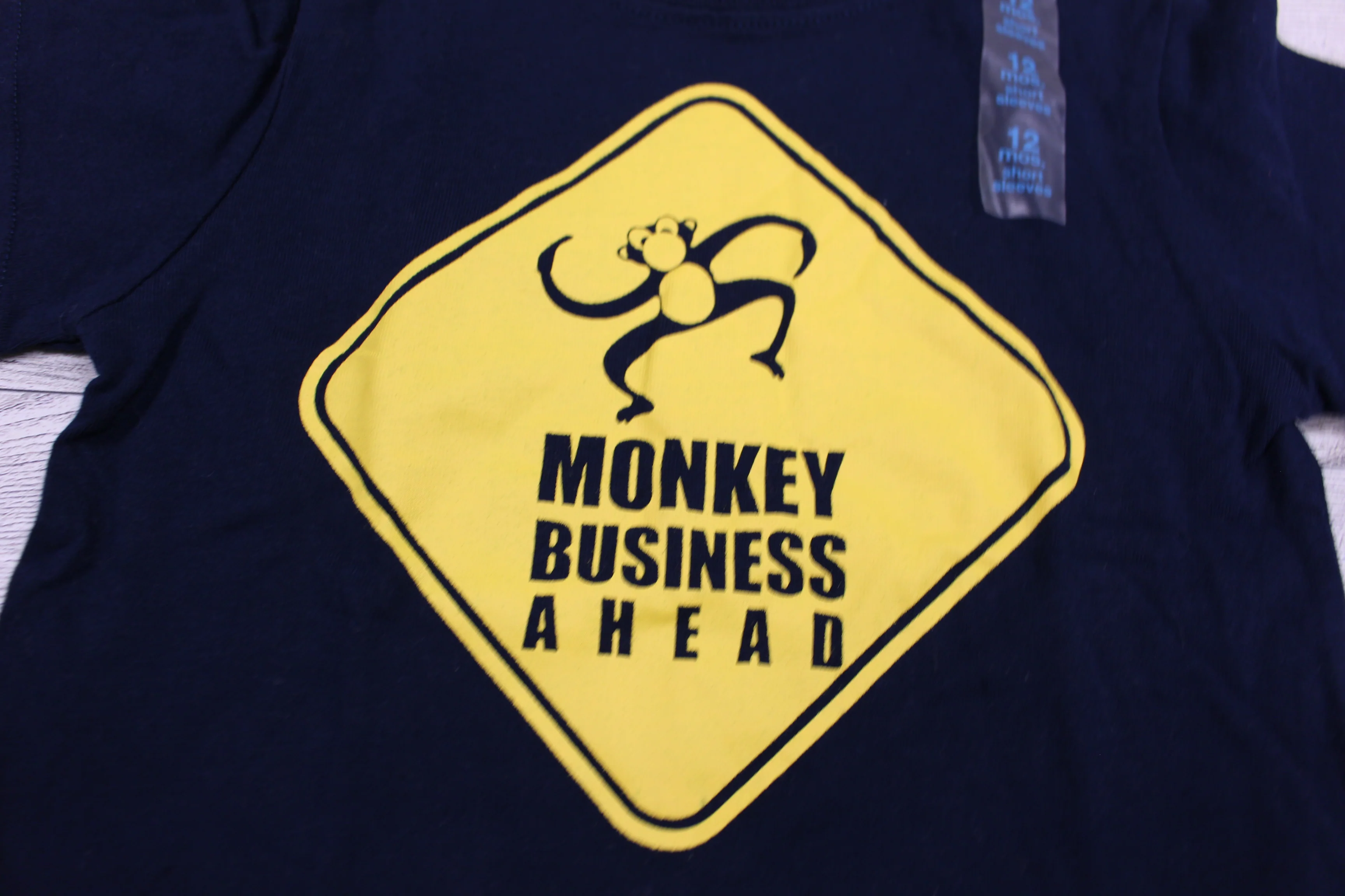 The Children's Place Short Sleeve Monkey Business Ahead T-Shirt - 12 Months - Image 2