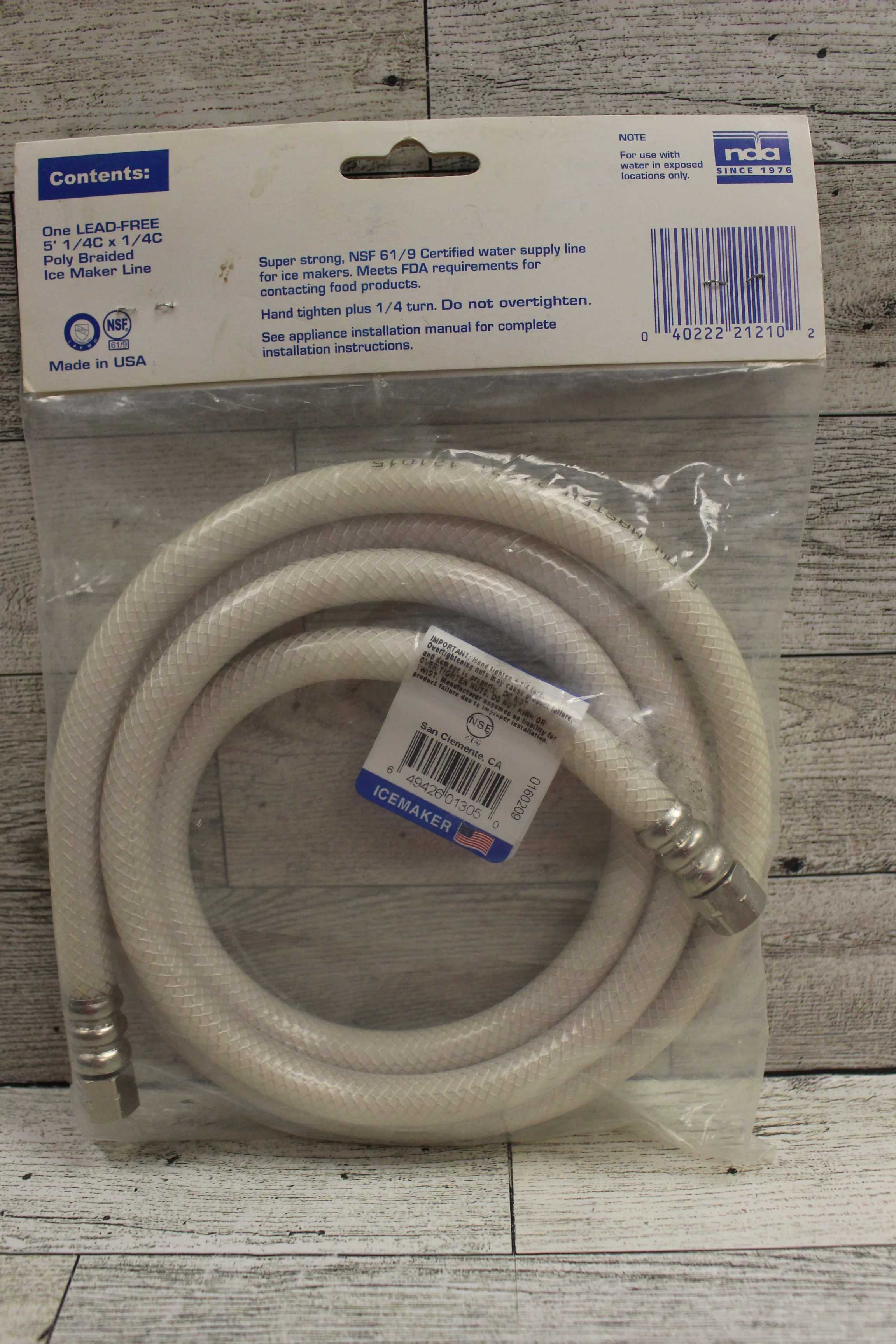 The Lead-Free Icemaker Hookup Water Hose for Ice Maker and Dispenser - 5'- New - Image 2