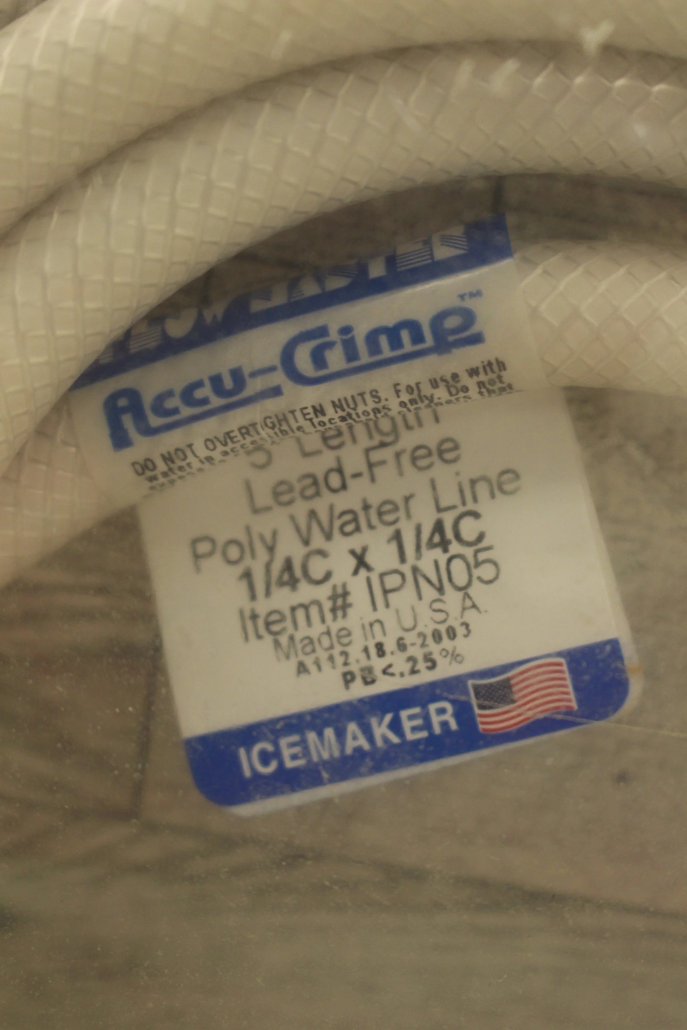 The Lead-Free Icemaker Hookup Water Hose for Ice Maker and Dispenser - 5'- New - Image 5
