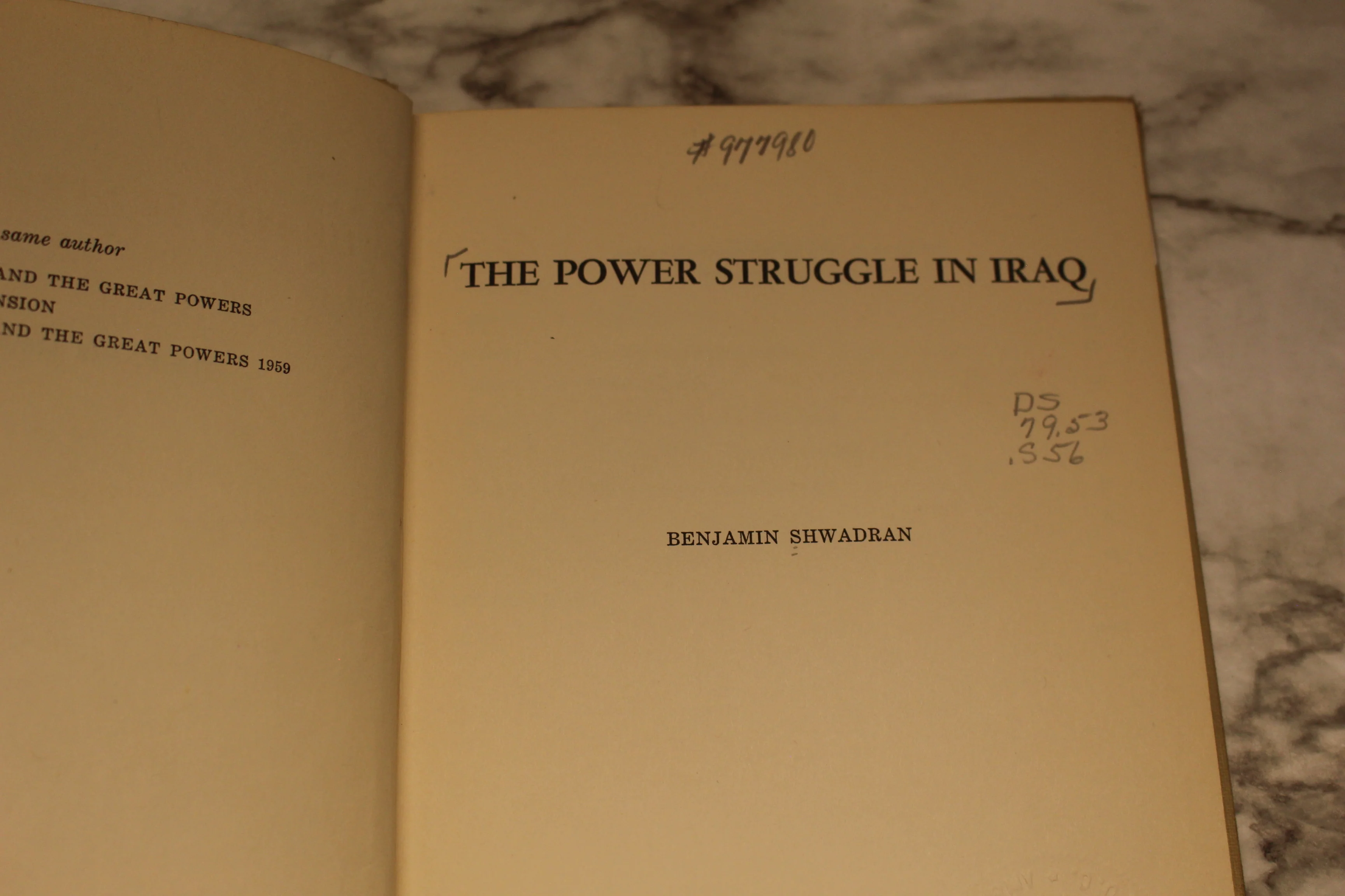 The Power Struggle In Iraq - Benjamin Shwadran - Hardback - Used - Image 2