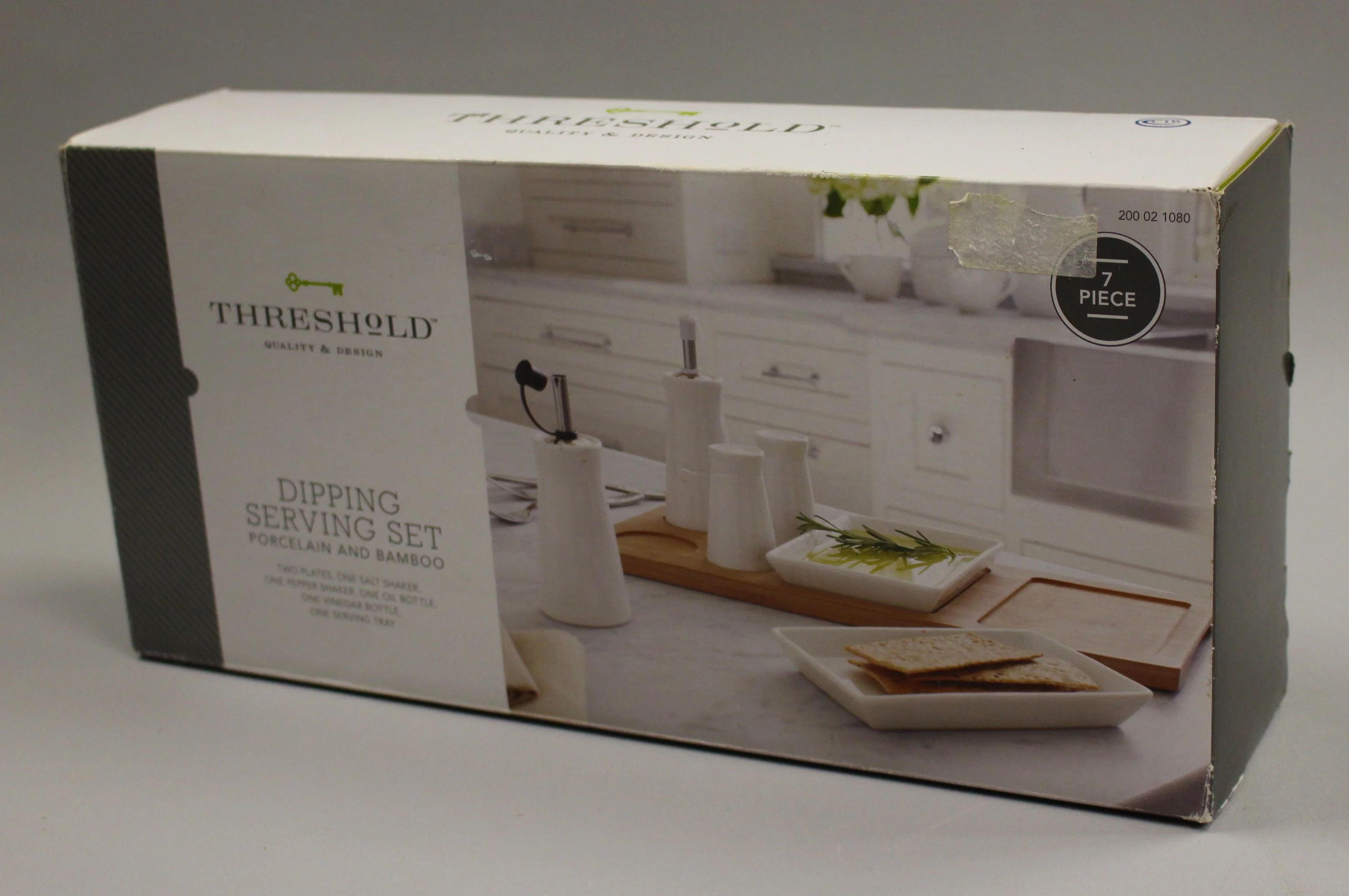 Threshold Dipping Serving Set - Porcelain & Bamboo - New
