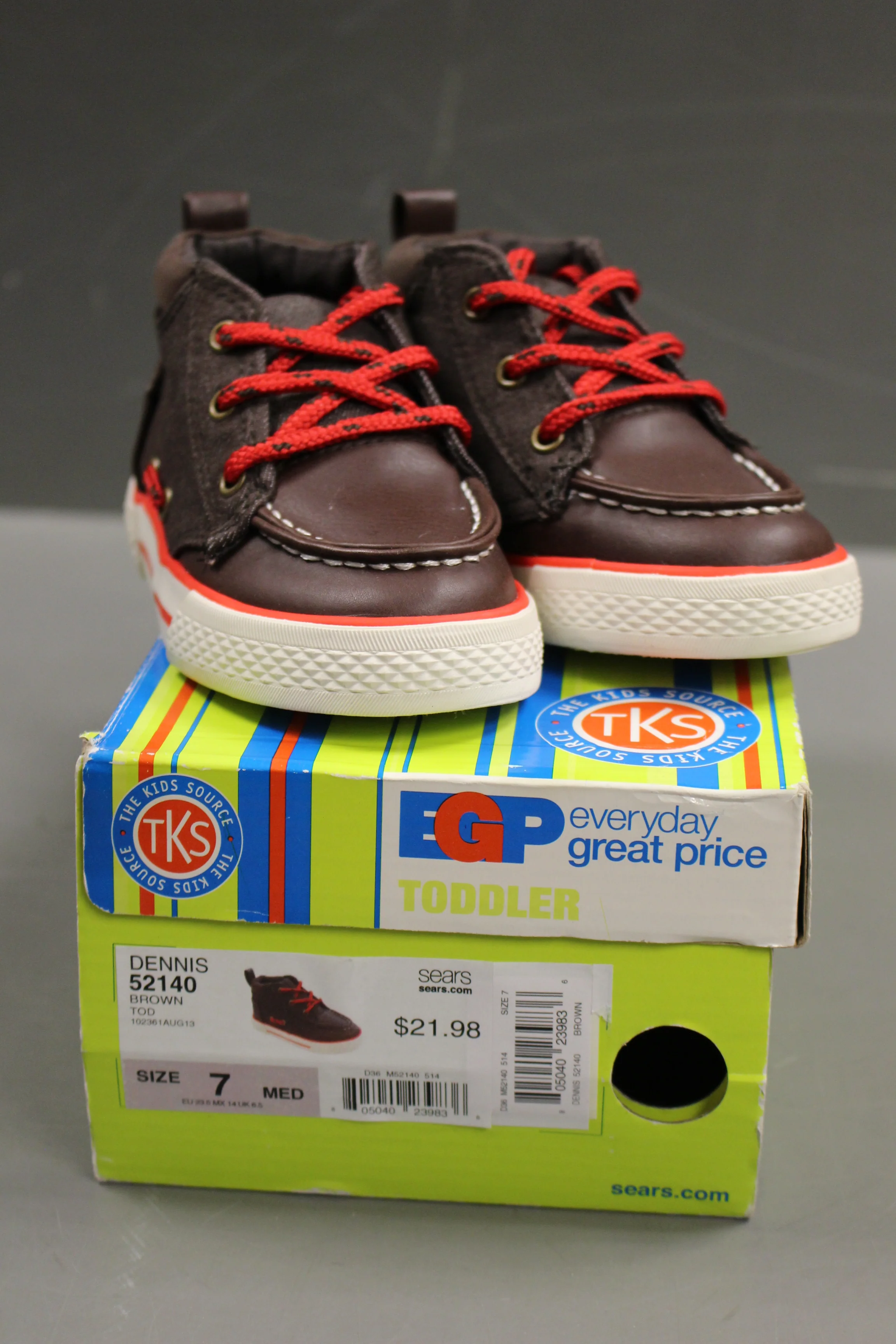 TKS Dennis 52140 Toddler Shoes, Brown, Size: 7 M, New!