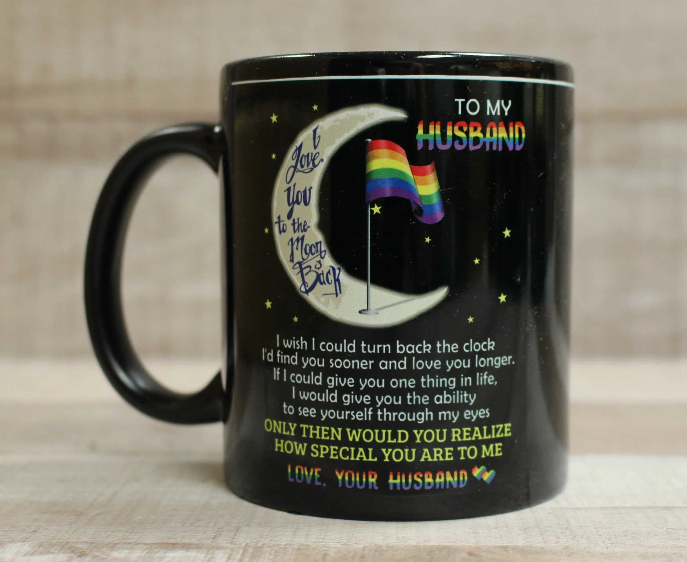 To My Husband, Meeting You Was Fate Coffee Cup Mug - Wife Rainbow Love - New - Image 6
