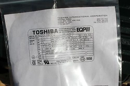 Toshiba Induction Motor, NSN 6105-530-1607, Model 4K4020L187912, New! - Image 2