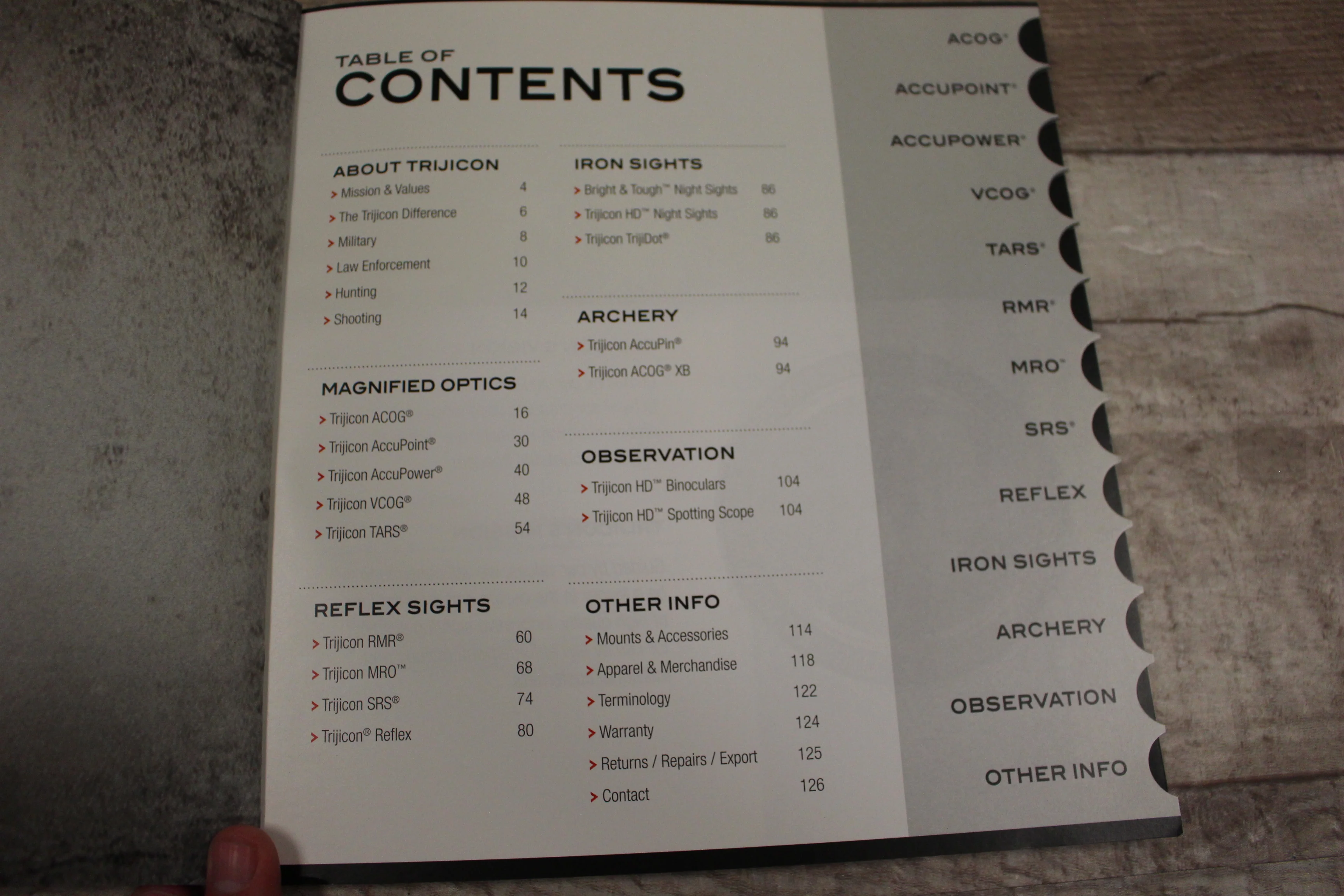 Trijicon Brilliant Aiming Solutions Optics and Sights Product Catalog -Used - Image 4