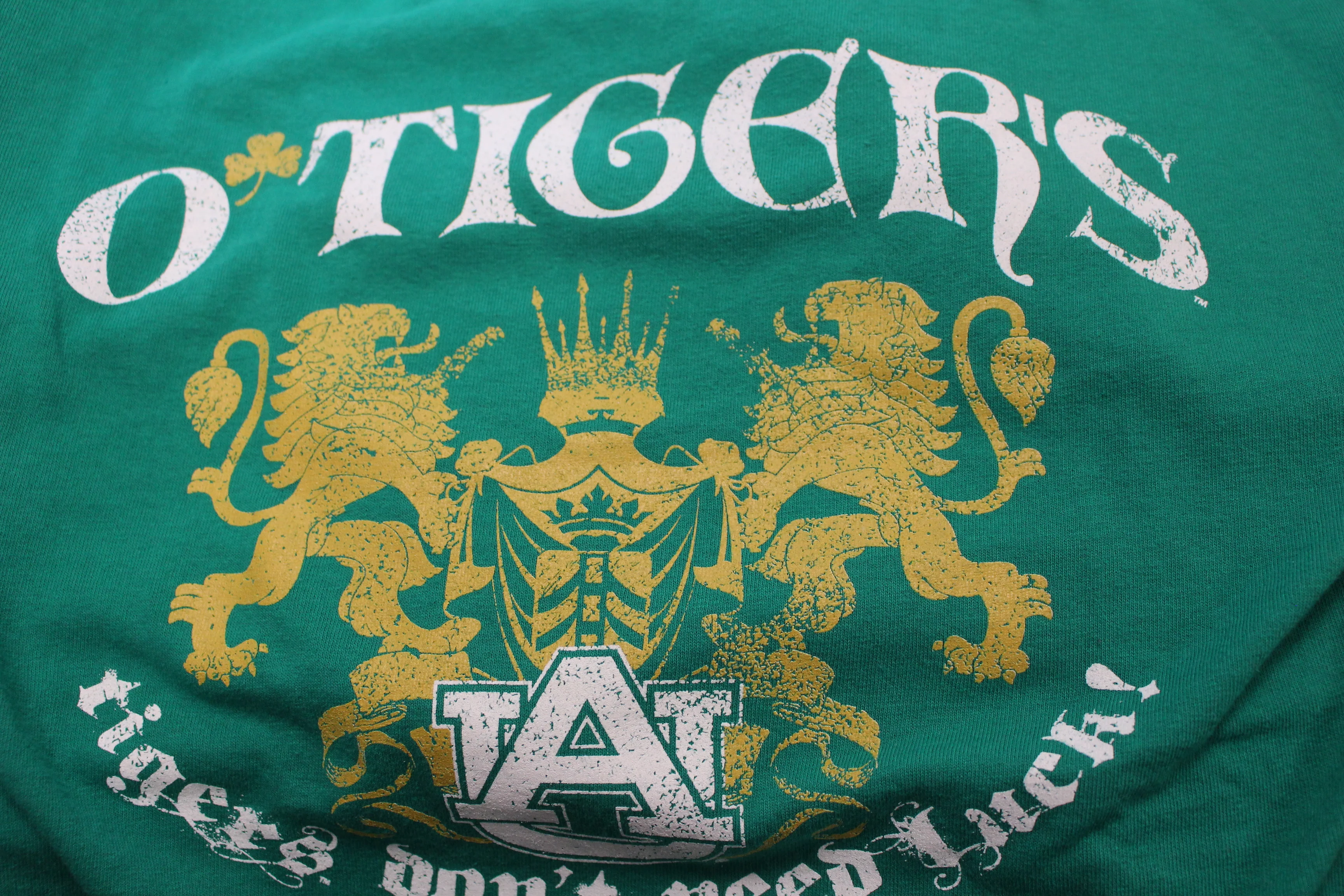 UA "O Tigers - Tigers Don't Need Luck" - Size: Medium - Green - Used - Image 4