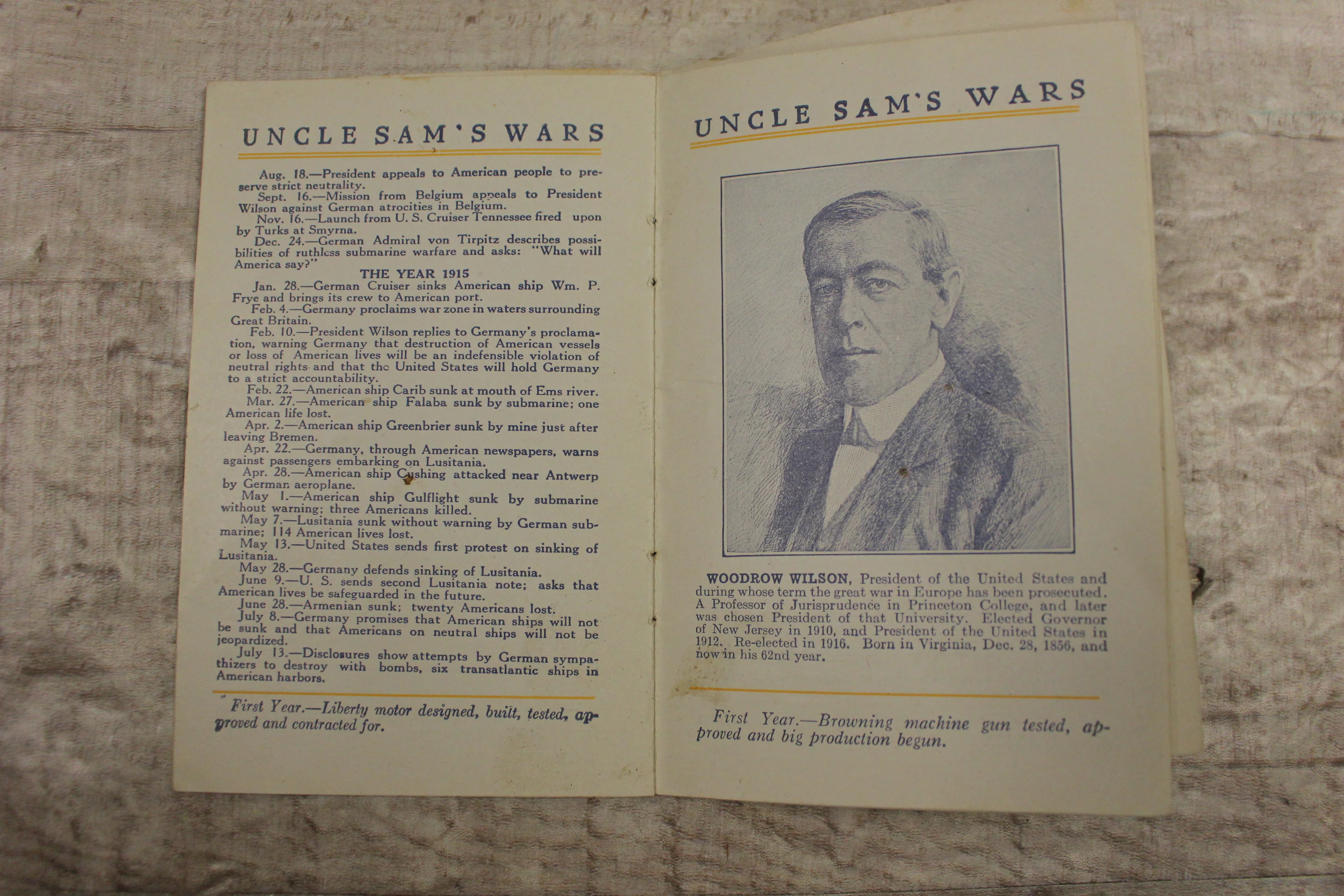 Uncle Sam's Wars From Lexington to Picardy Booklet -Used - Image 2