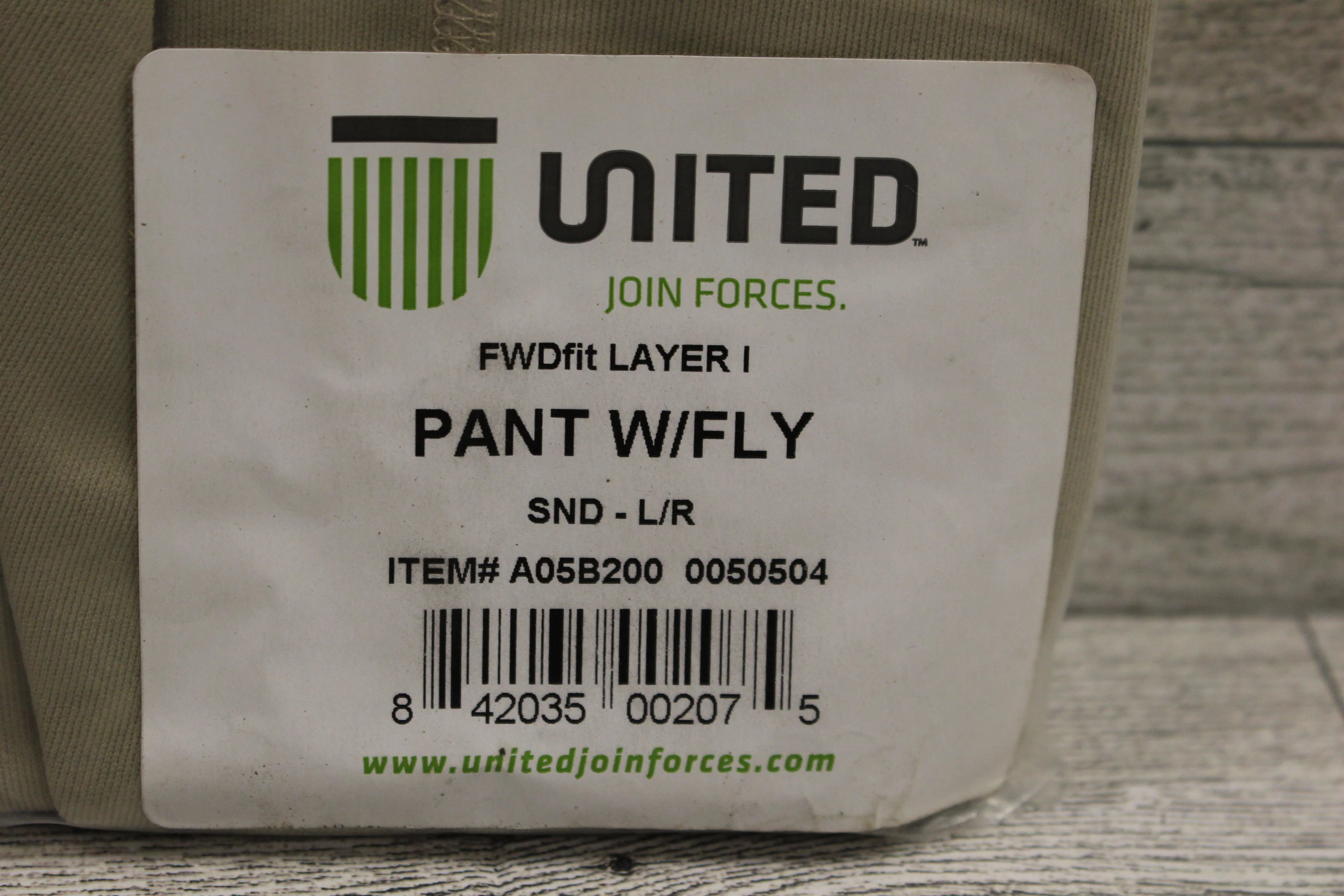 United Base Layer Pants with Fly - Large Regular - Sand Tan - Choose Layer - Image 2