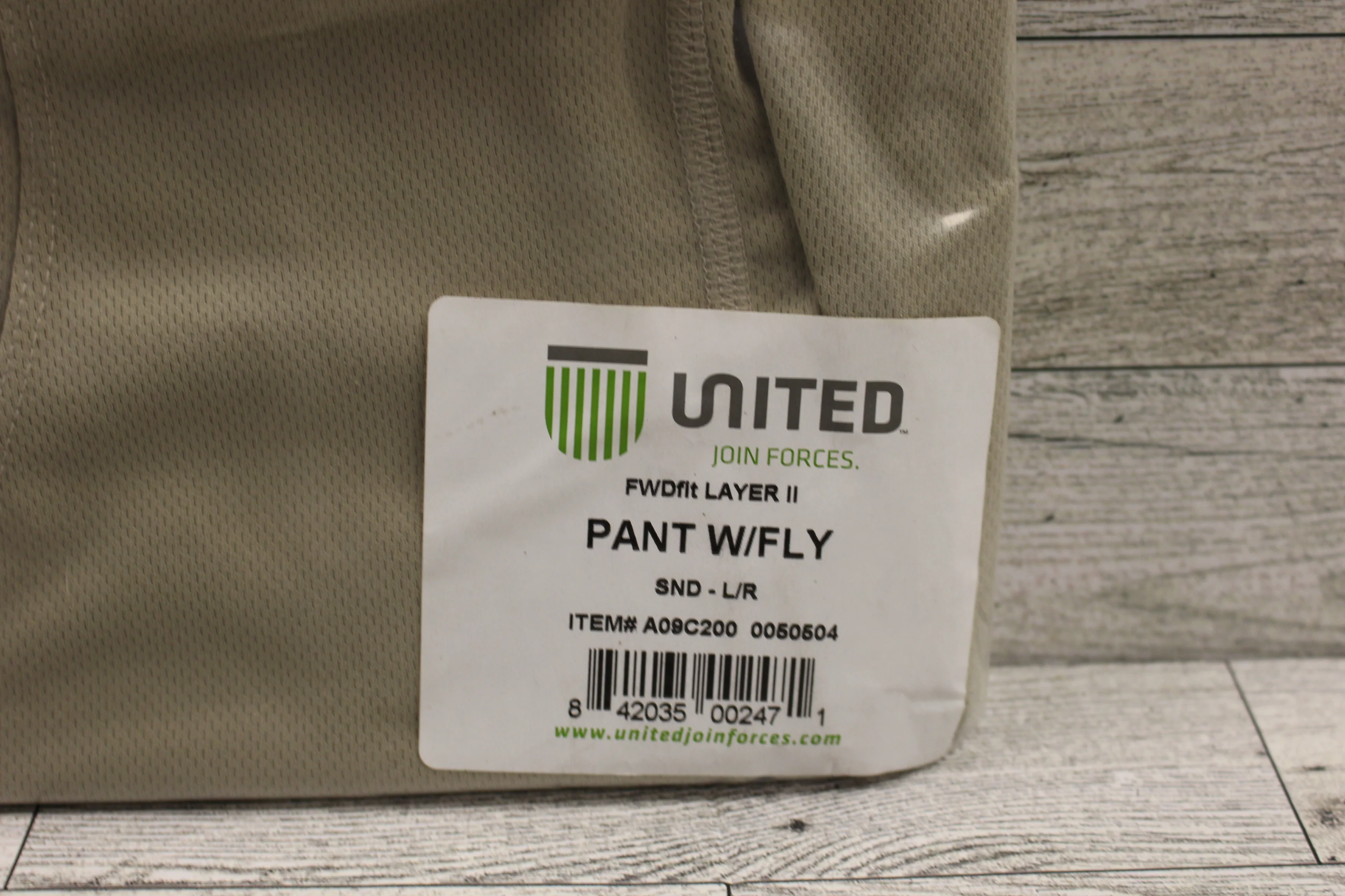 United Base Layer Pants with Fly - Large Regular - Sand Tan - Choose Layer - Image 3