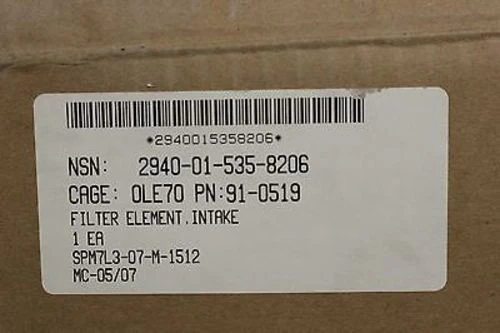 Universal Silencer Intake Air Filter, NSN 2940-01-535-8206, NEW! - Image 2