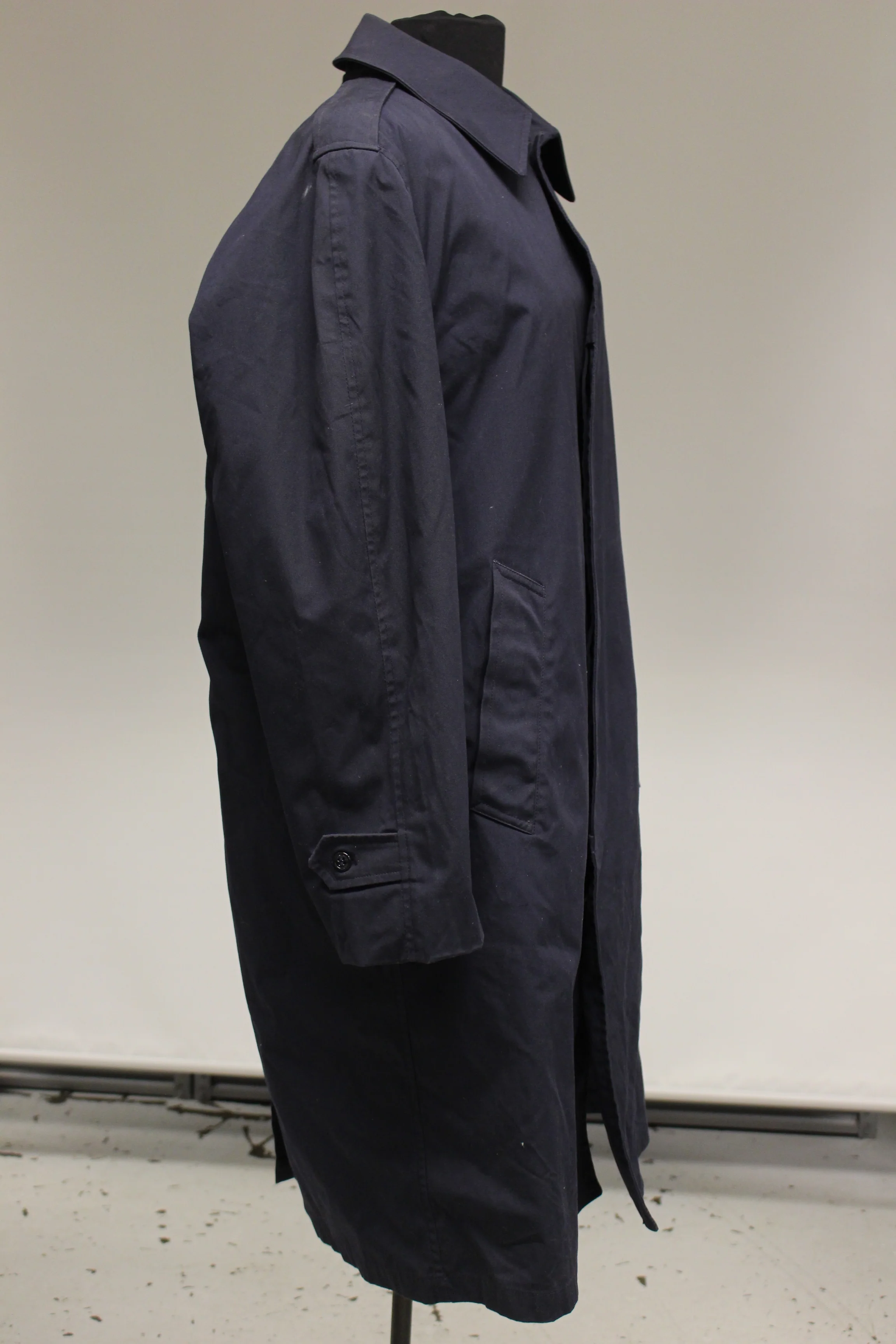 US Air Force Blue Men's All Weather Trench Coat with Fur Liner - 44XL - Used - Image 3