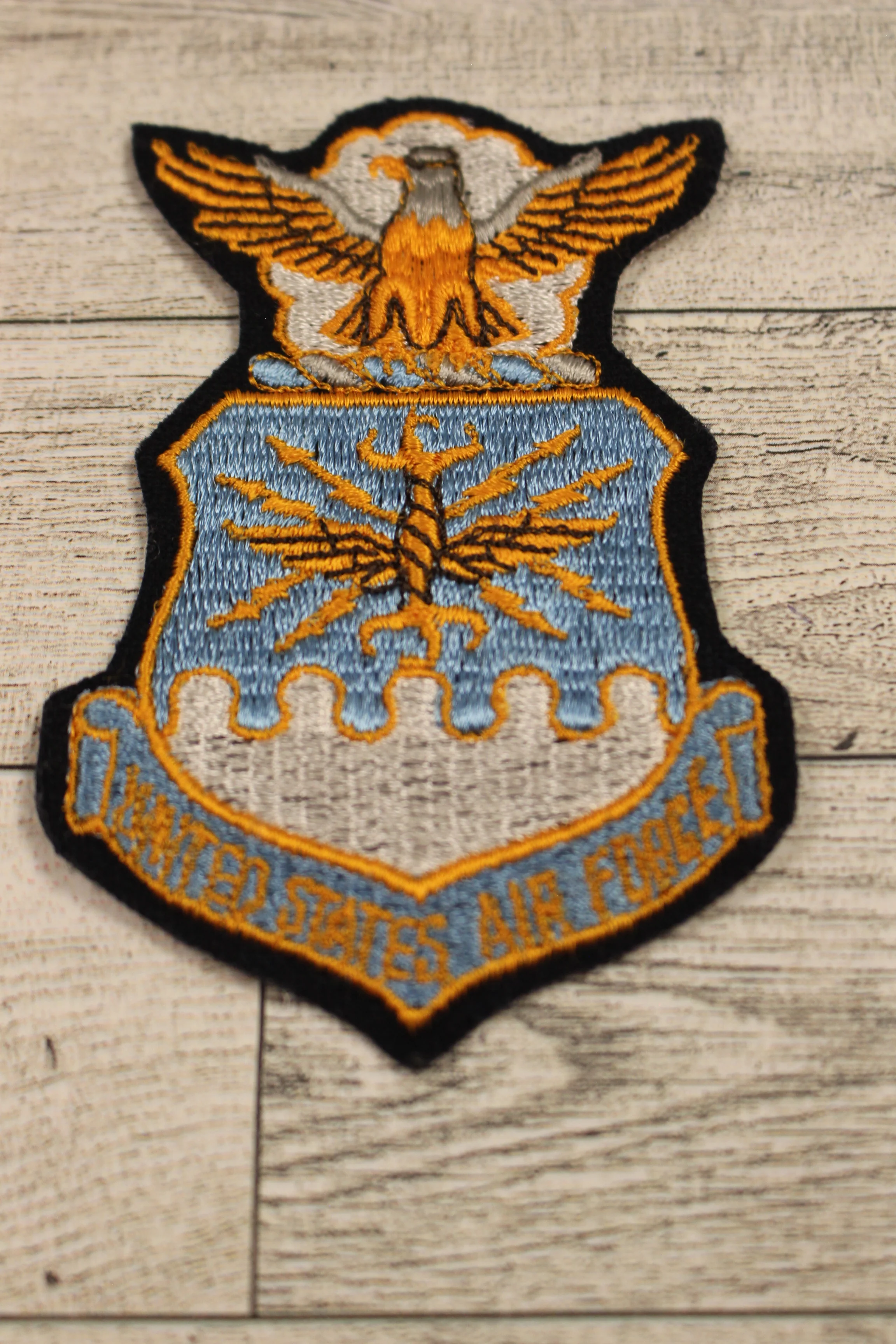 US Air Force Jacket Patch - Black Wool Variant - 4-3/4" - Used