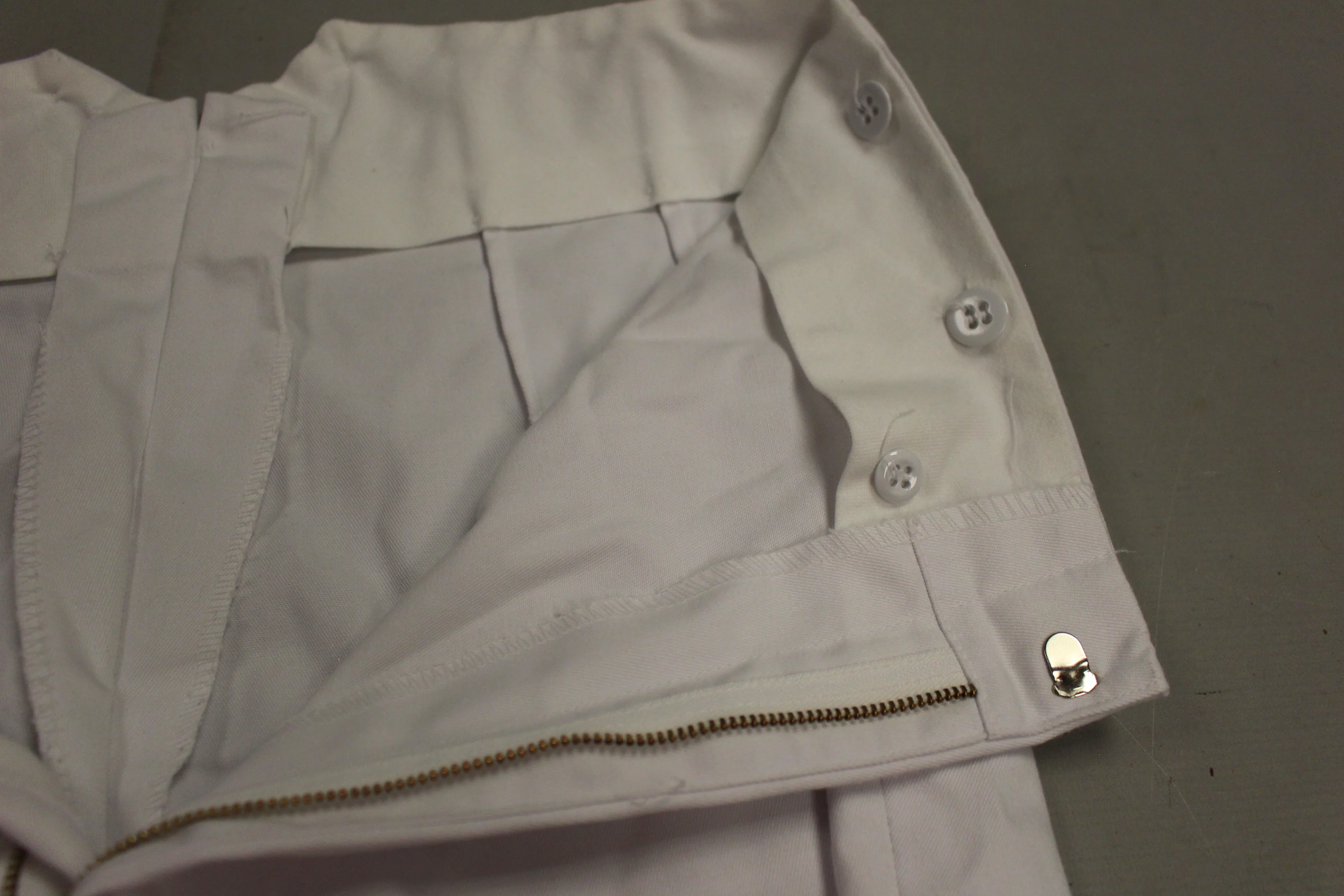 US Air Force Men's Cadet Parade Dress White Service Trousers - Size: 34R - Used - Image 7