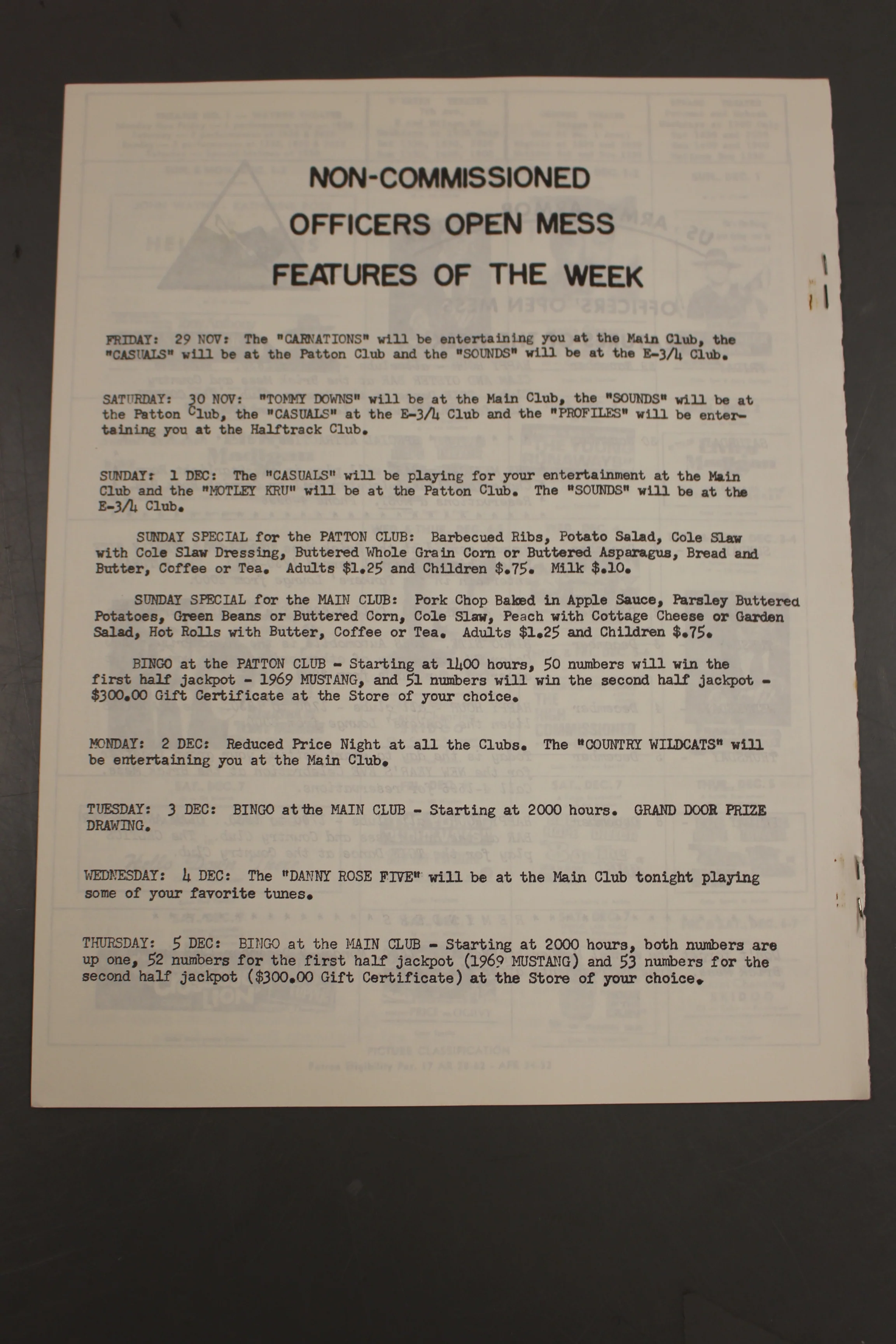 US Army Armor Center Daily Bulletin Official Notices, No 233, November 29, 1968 - Image 2