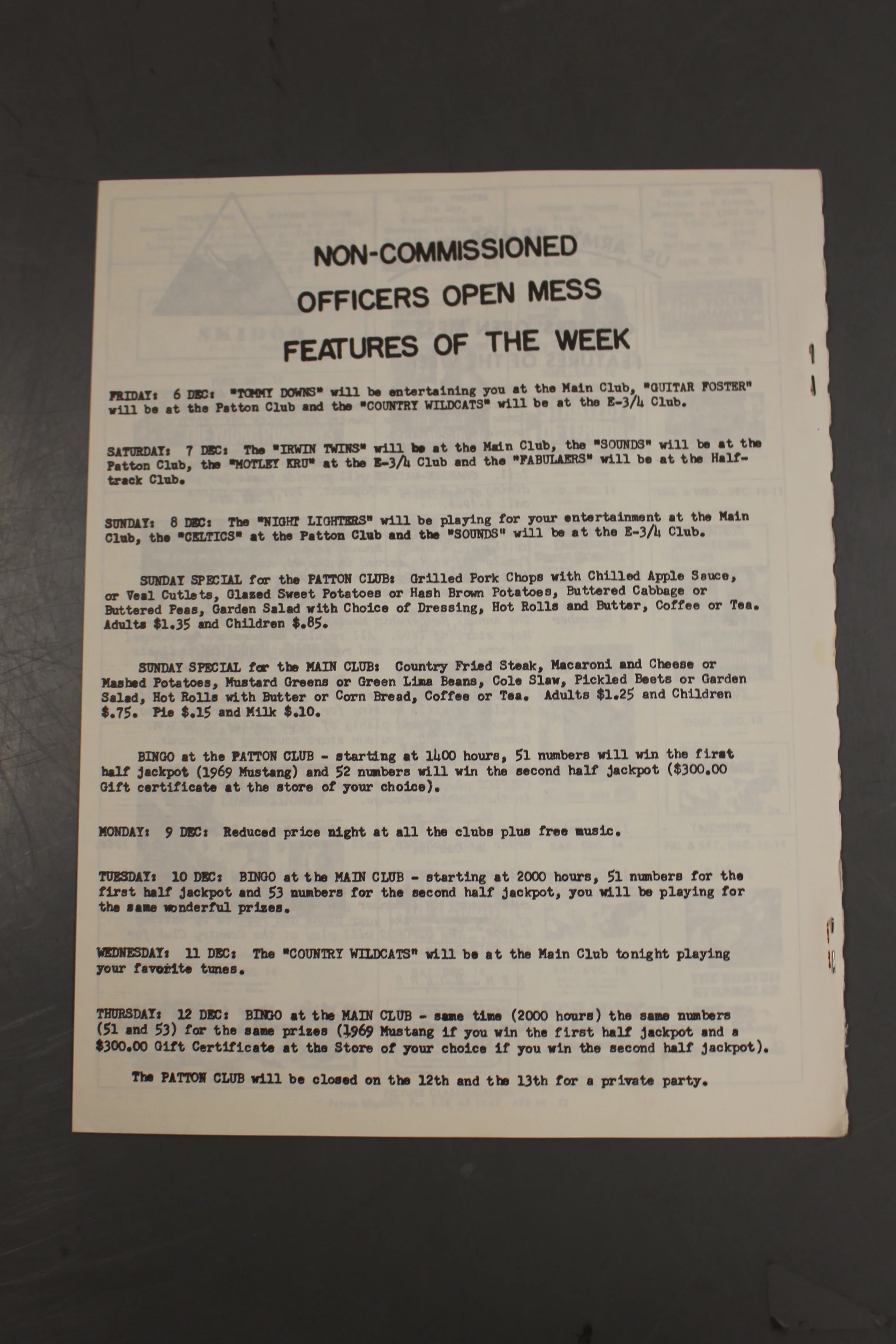US Army Armor Center Daily Bulletin Official Notices, No 238, December 6, 1968 - Image 2