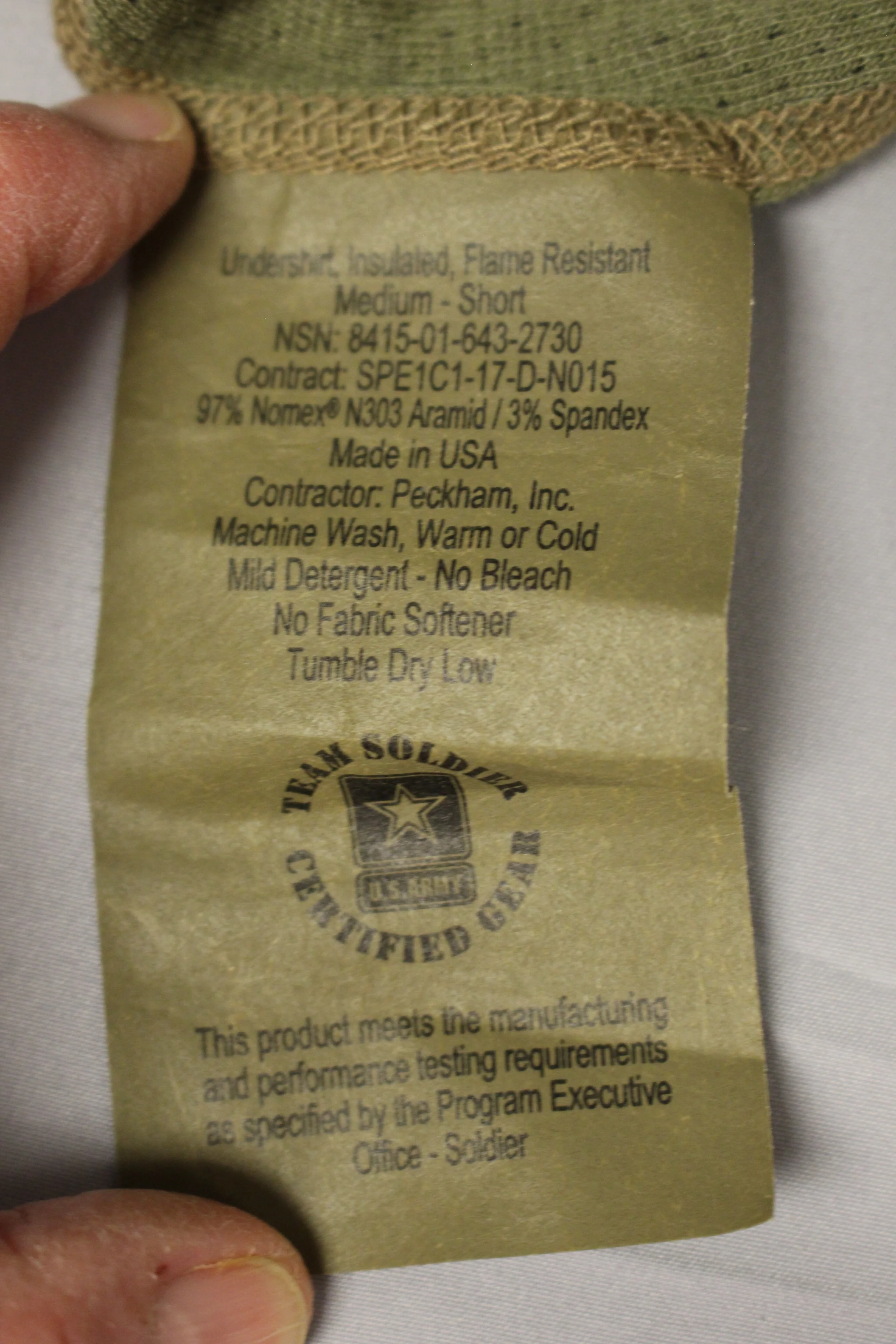 US Army Flame Resistant Undershirt - Medium Short - 8415-01-643-2730 - Used - Image 4