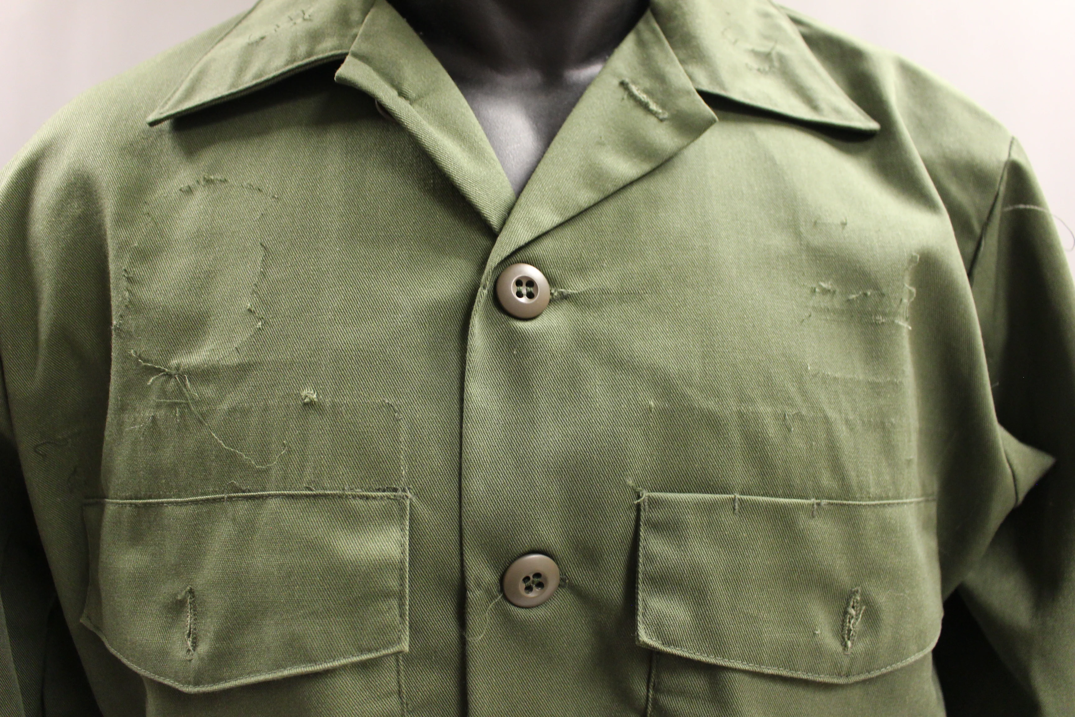 US Army Men's OD Long Sleeve Button Up Utility Shirt - Choose Size - Used - Image 2